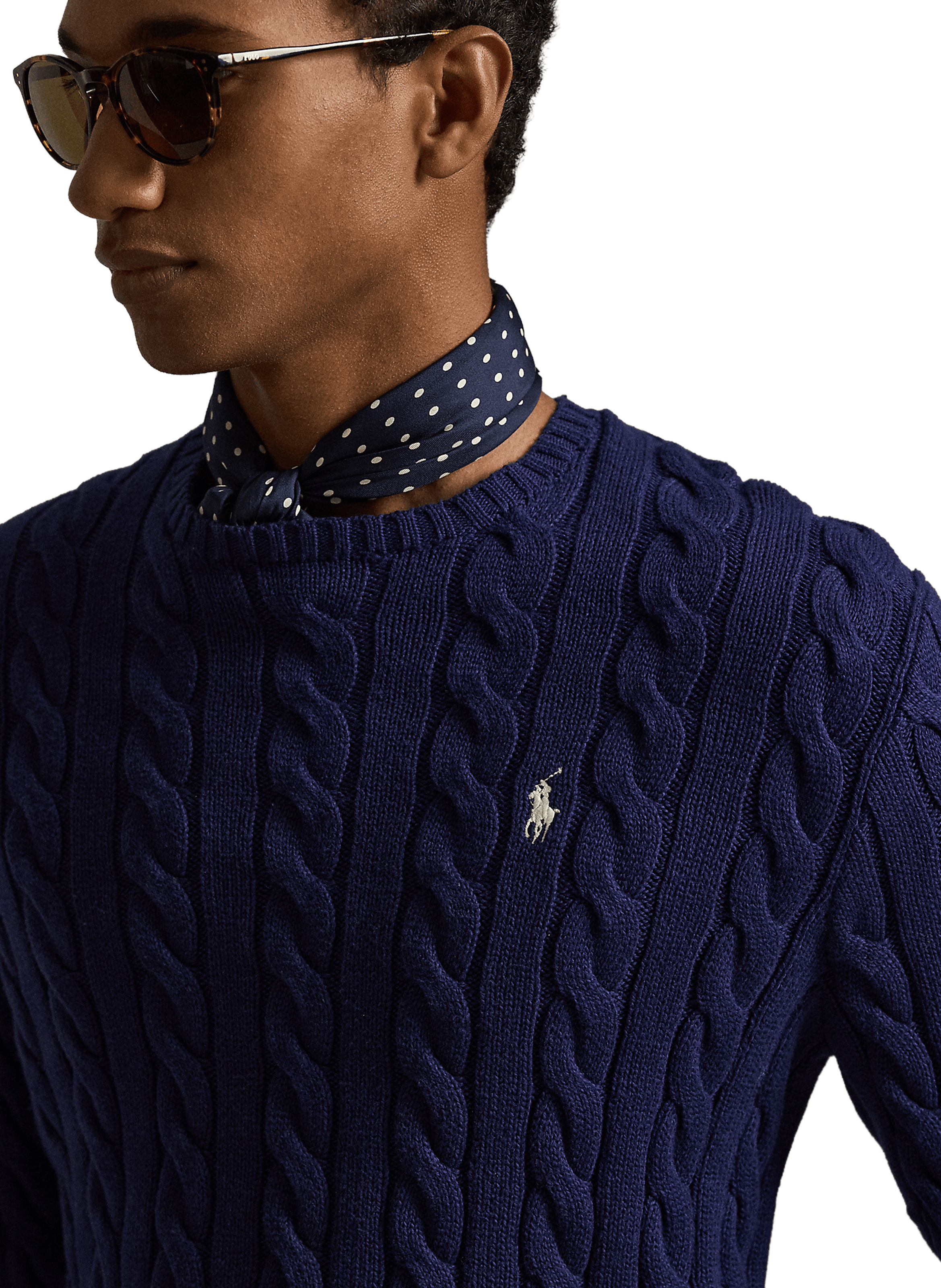 Cable knit jumper Blue