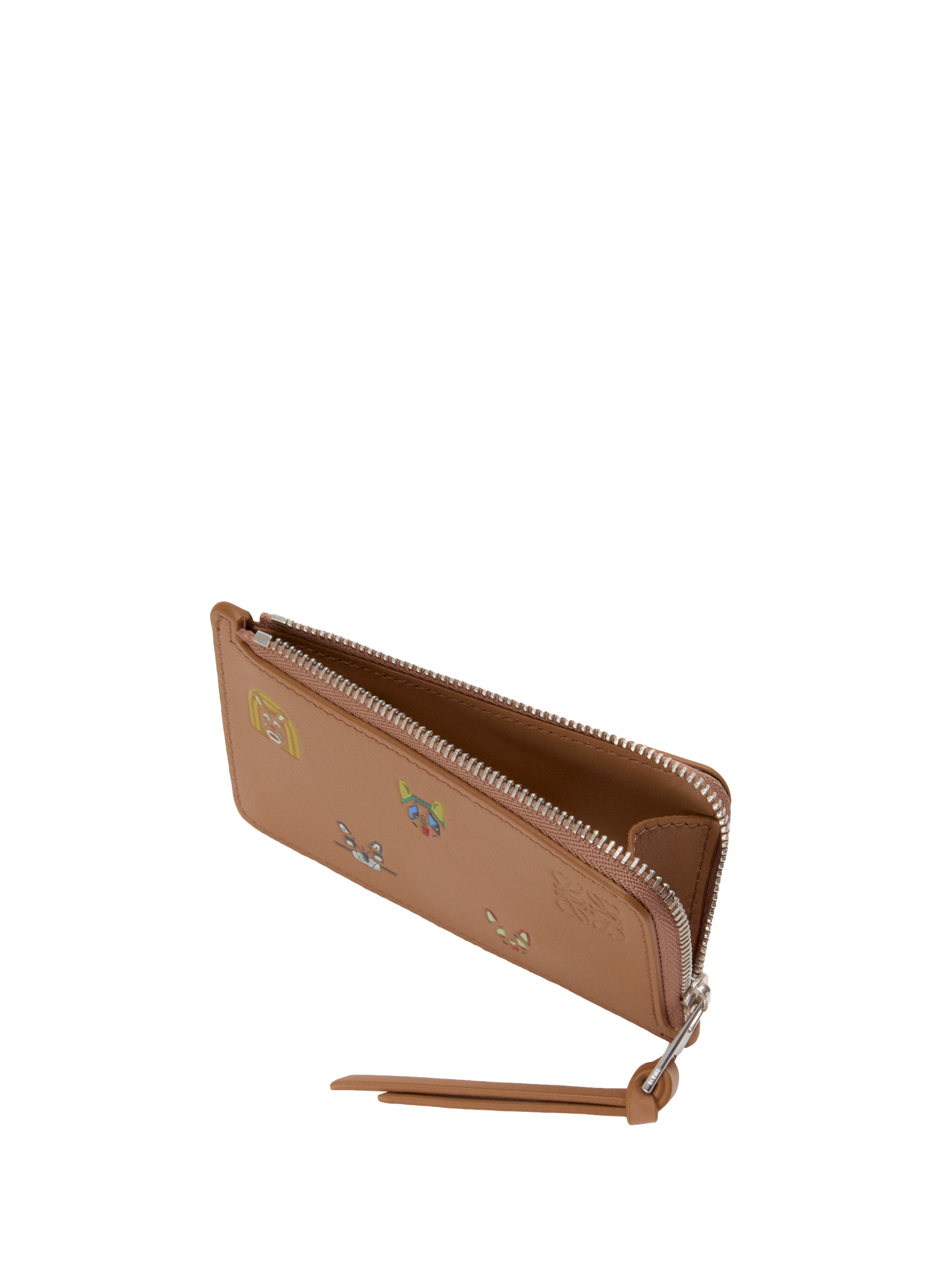 LOEWE x Louis Wain - Porte-cartes et monnaie Cats en cuir de veau classique LOEWE Marron