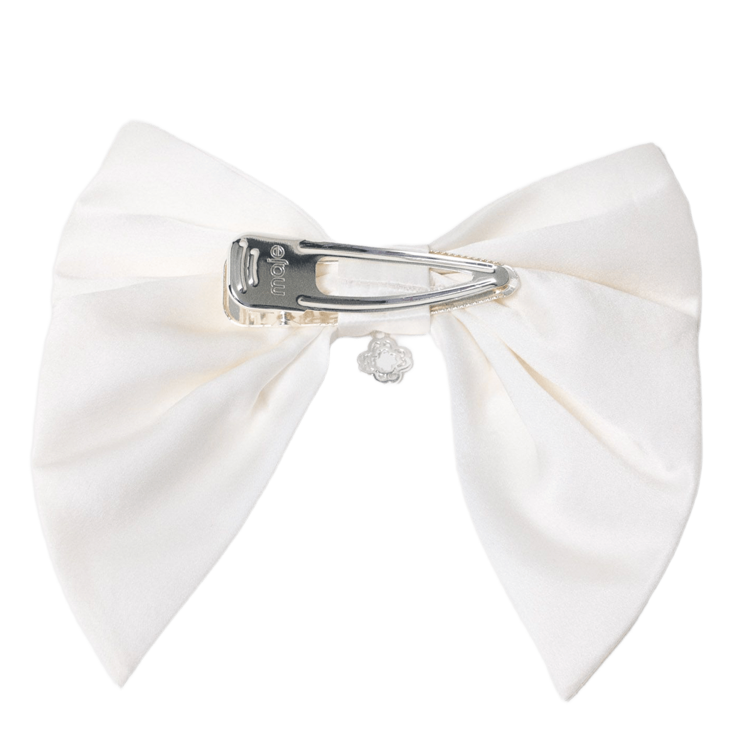 Barette noeud en soie MAJE Blanc