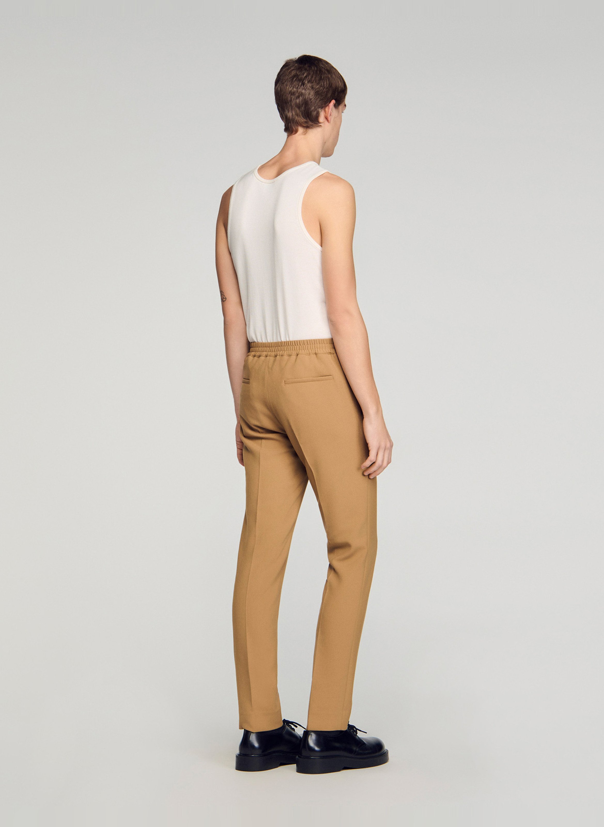 Pantalon droit SANDRO Beige