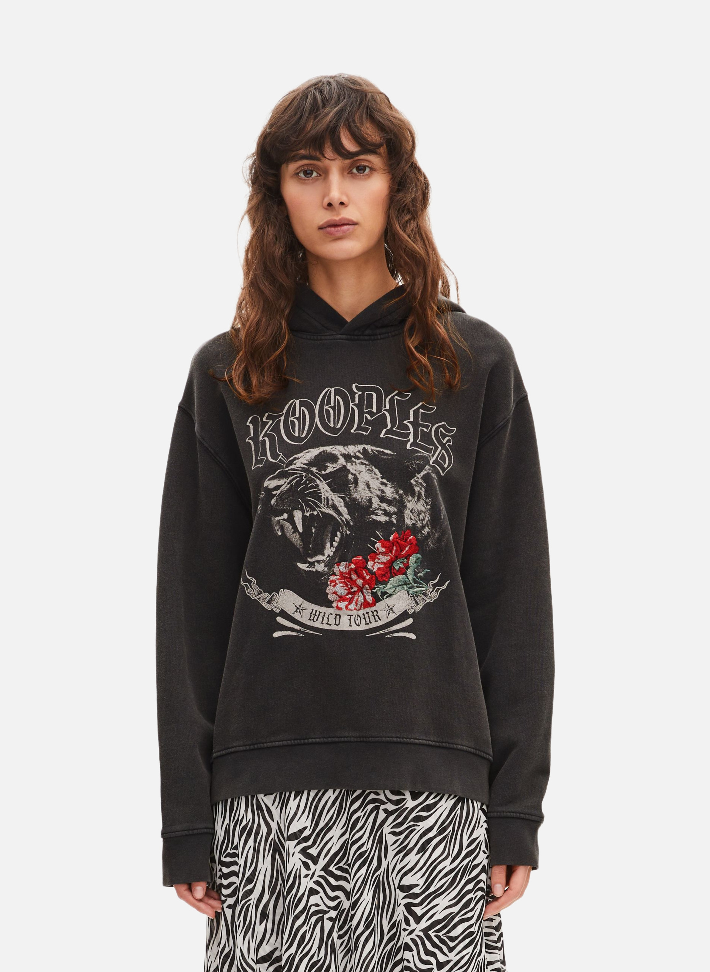 Sweatshirt à capuche avec sérigraphie THE KOOPLES Noir
