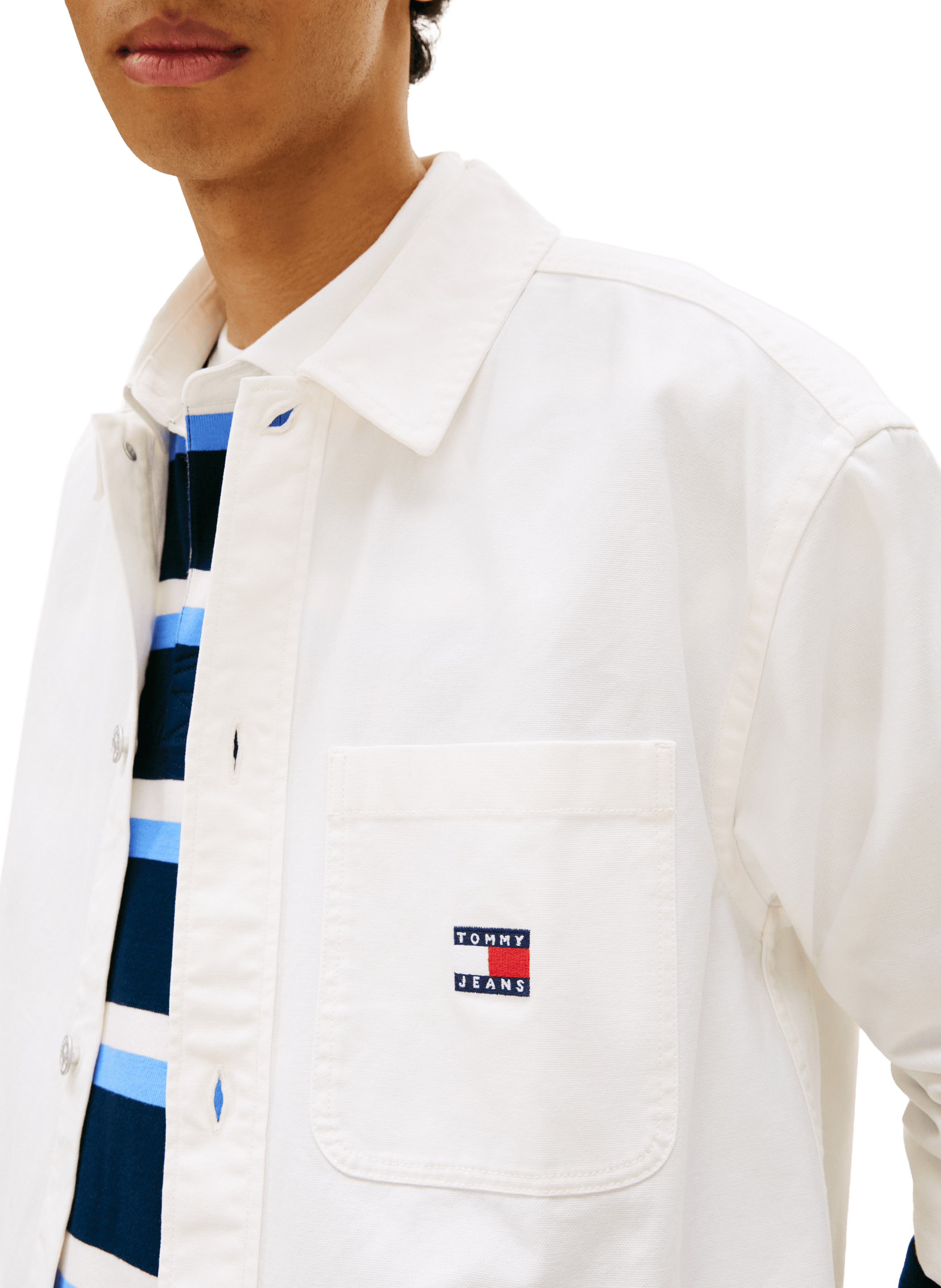Cotton shirt-style jacket TOMMY HILFIGER Beige