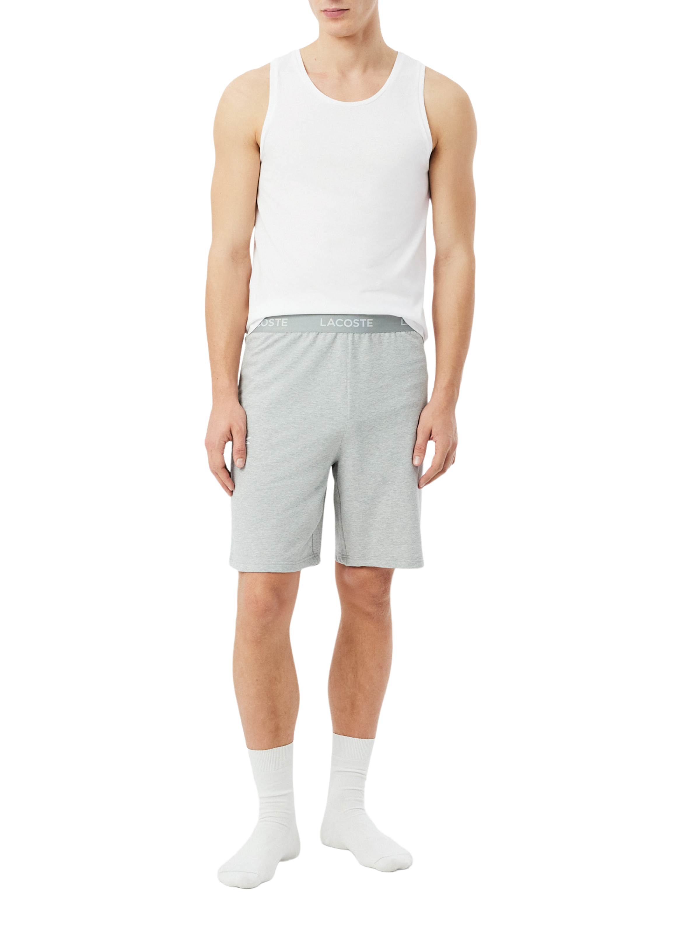 Set of 3 cotton tank tops LACOSTE White