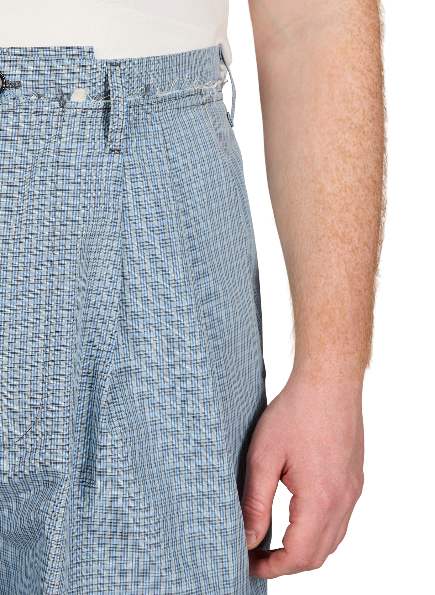 Short à carreaux en coton mélangé CAMIEL FORTGENS Bleu