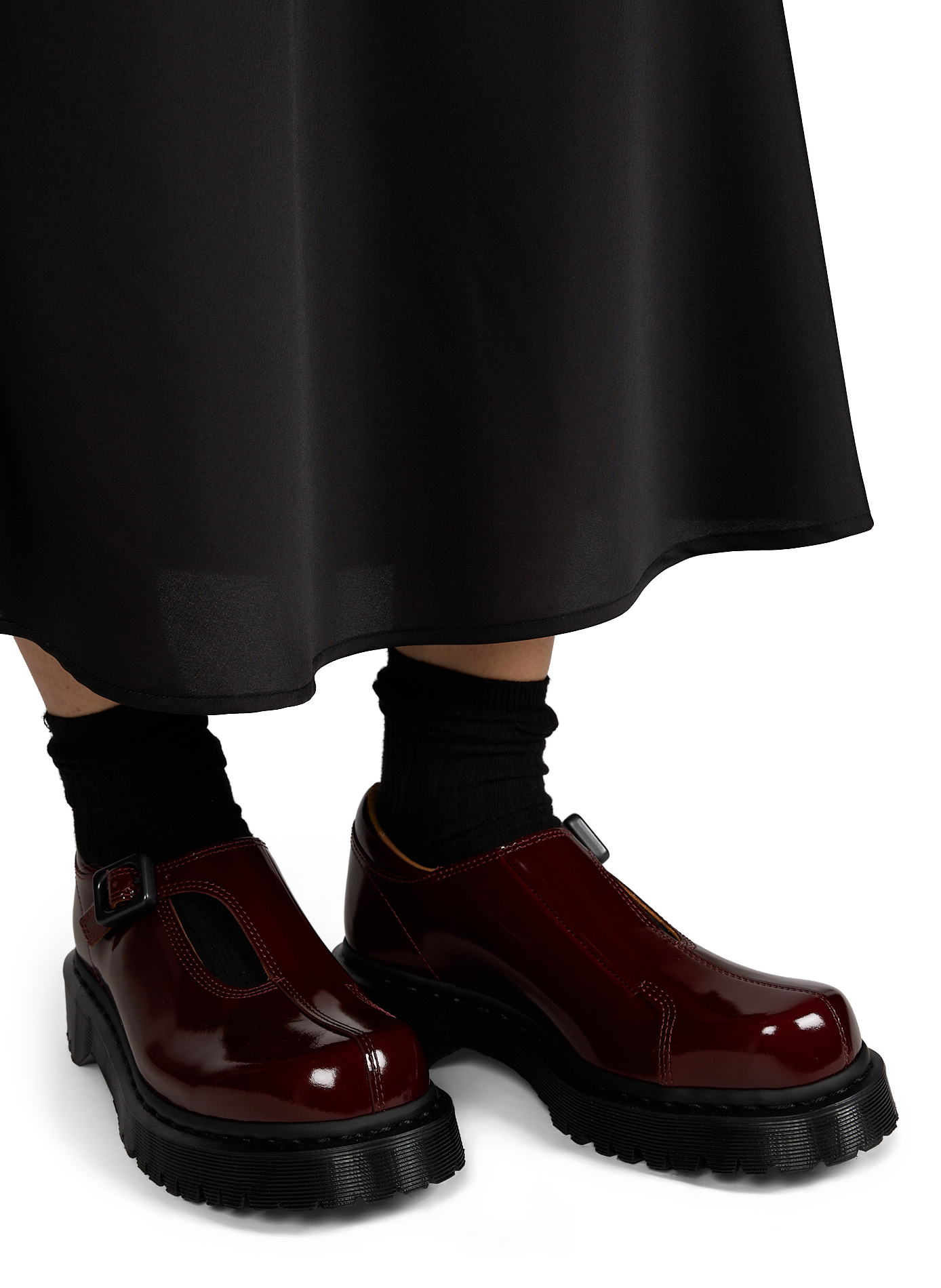 Rejena lacquered leather booties DR. MARTENS Red