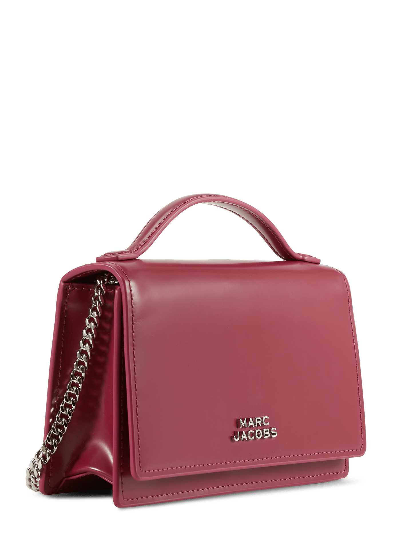 Borsa a tracolla mini Mirror in pelle verniciata MARC JACOBS Rosa