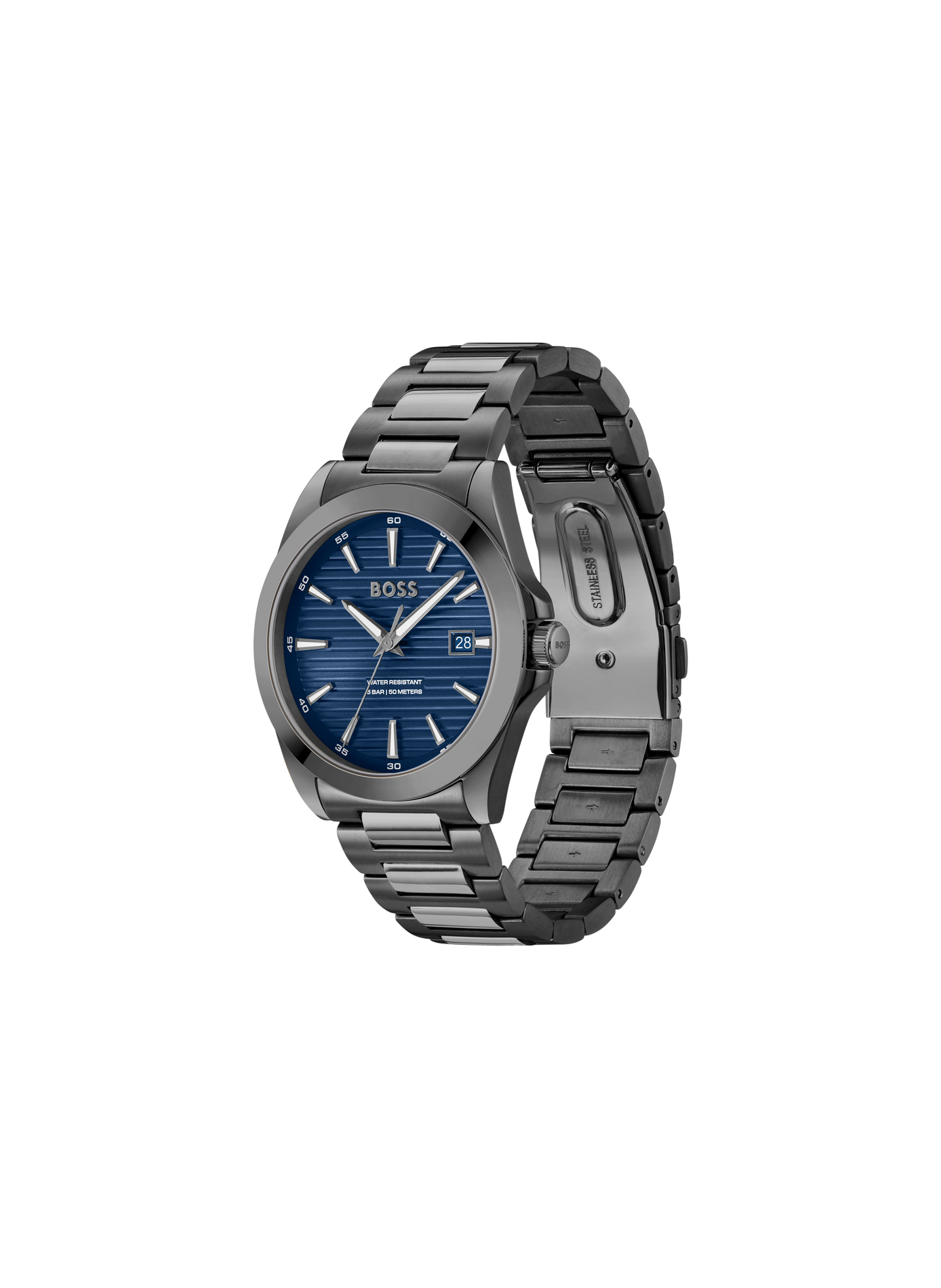 Montre quartz Strike en acier inoxydable BOSS MONTRES Bleu