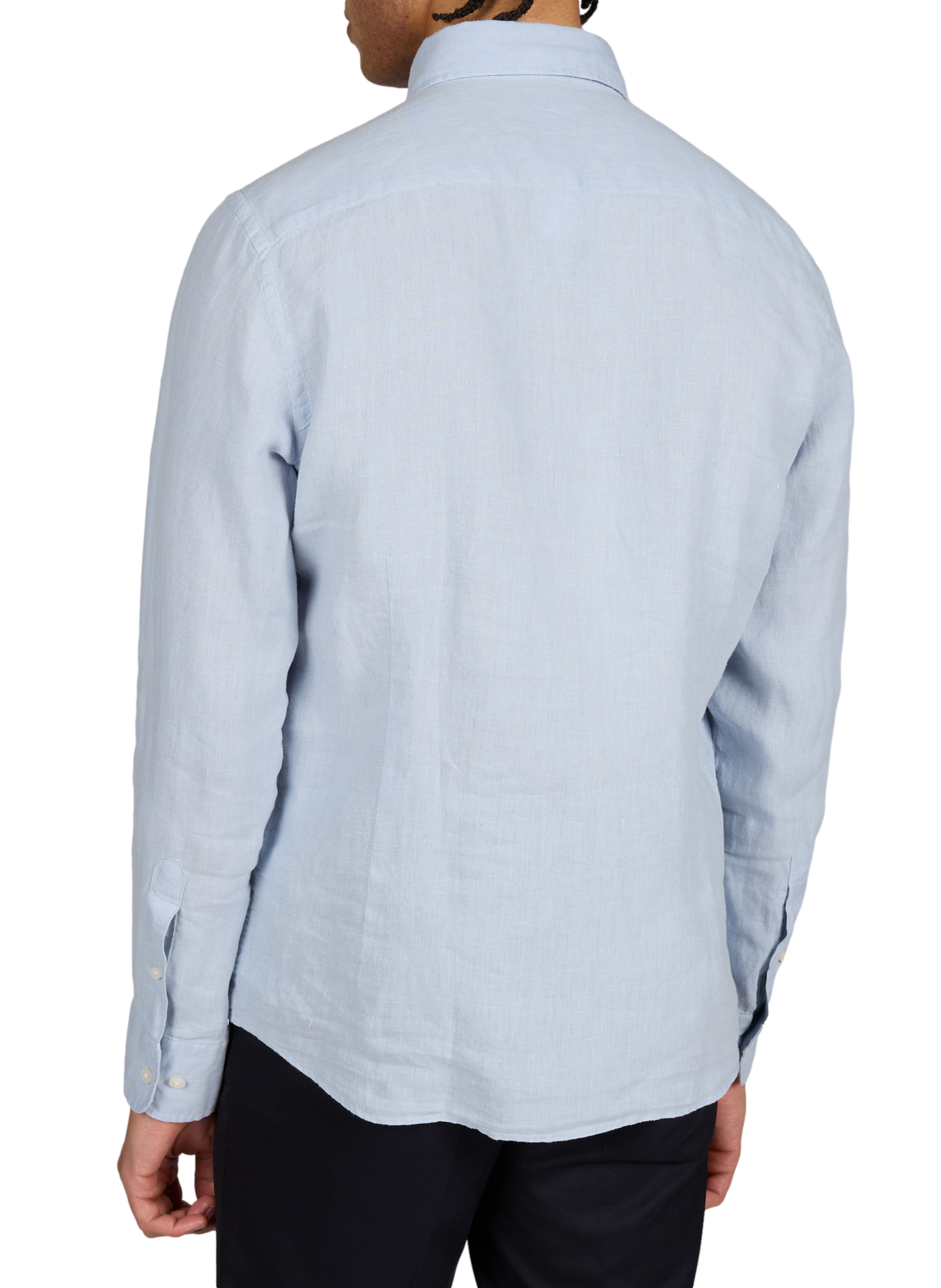 Chemise droite col américain en lin HACKETT Bleu