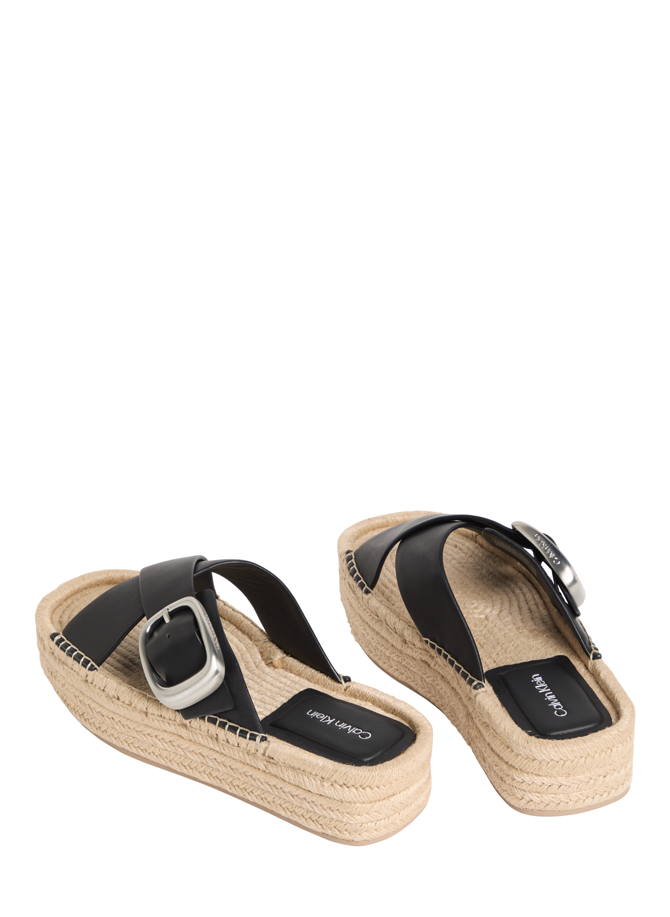 Espadrilles compensées Ebeth en cuir CALVIN KLEIN Noir