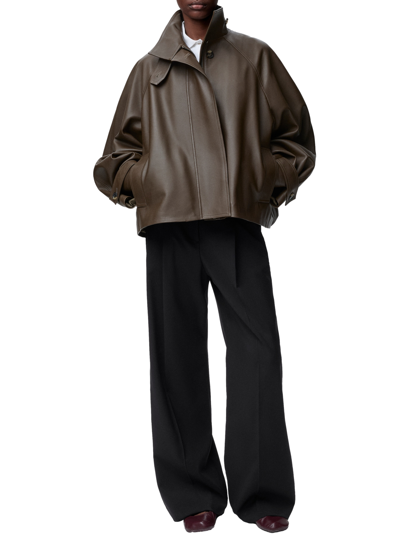 Pantalon tailleur fluide en laine LOEWE Noir