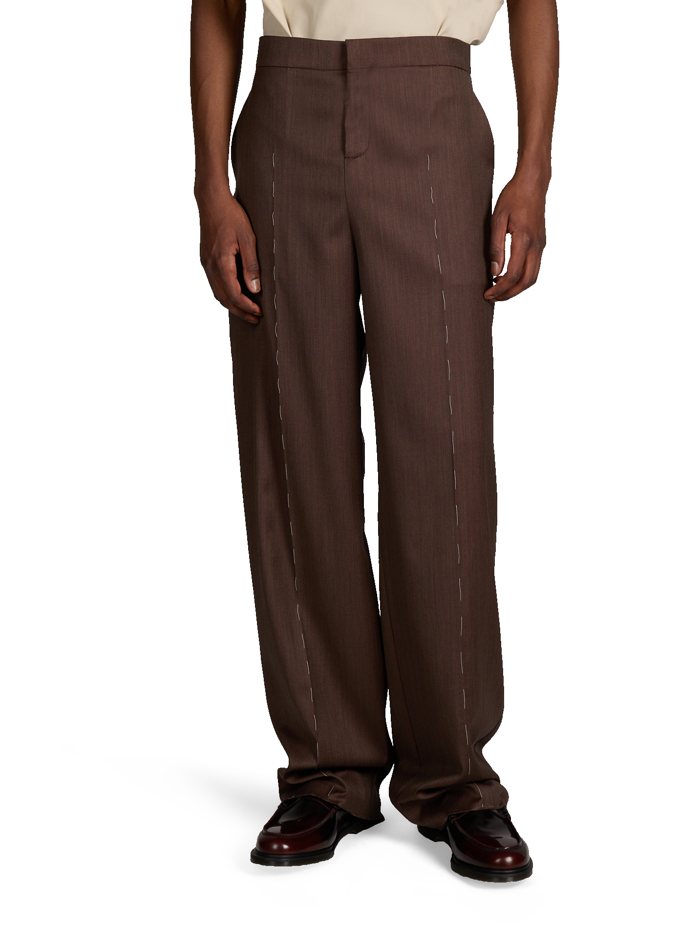 Wool and silk suit trousers SONIA CARRASCO Brown