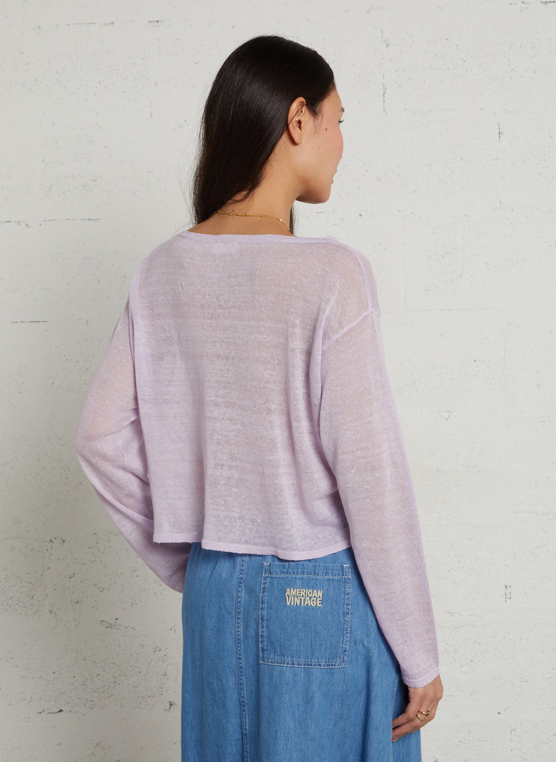 Pull en lin mélangé epaky AMERICAN VINTAGE Violet