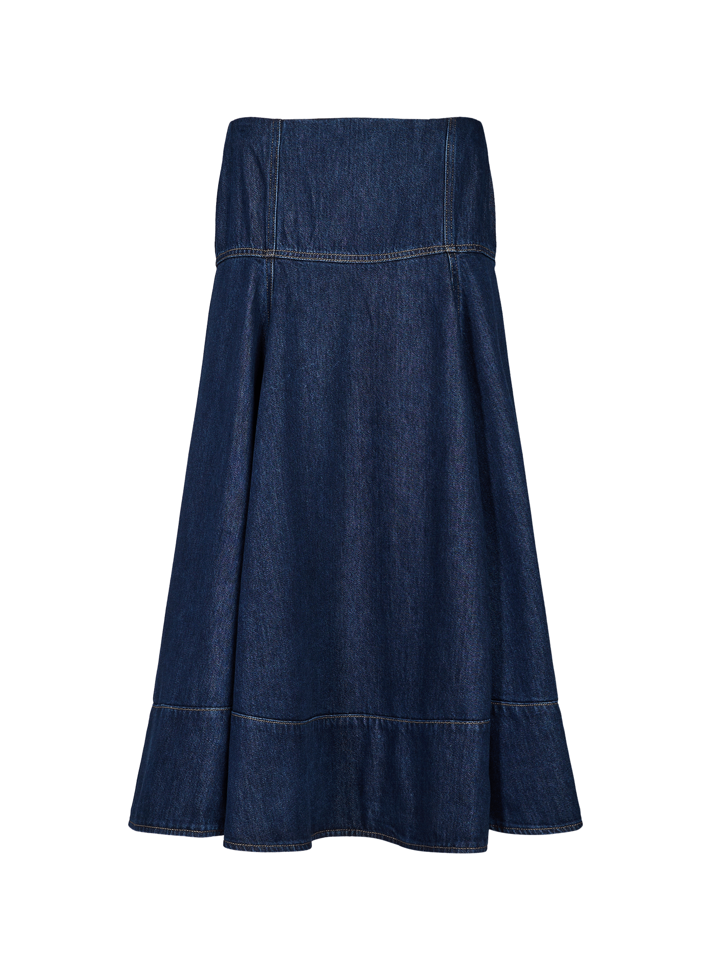 Flared skirt in blended cotton denim TOPSHOP Blue