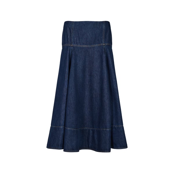 Jupe évasée en denim de coton mélangé Jupe évasée en denim de coton mélangé