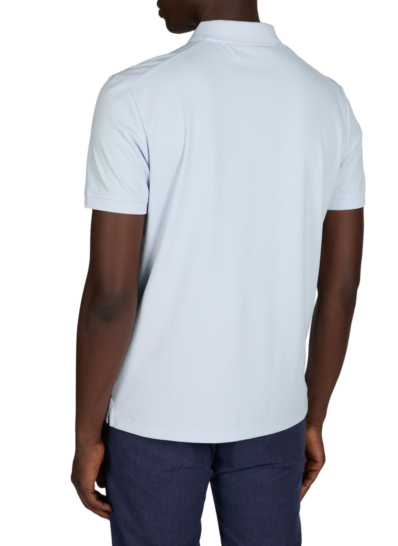 Solid short-sleeve polo in blended cotton STRELLSON Blue