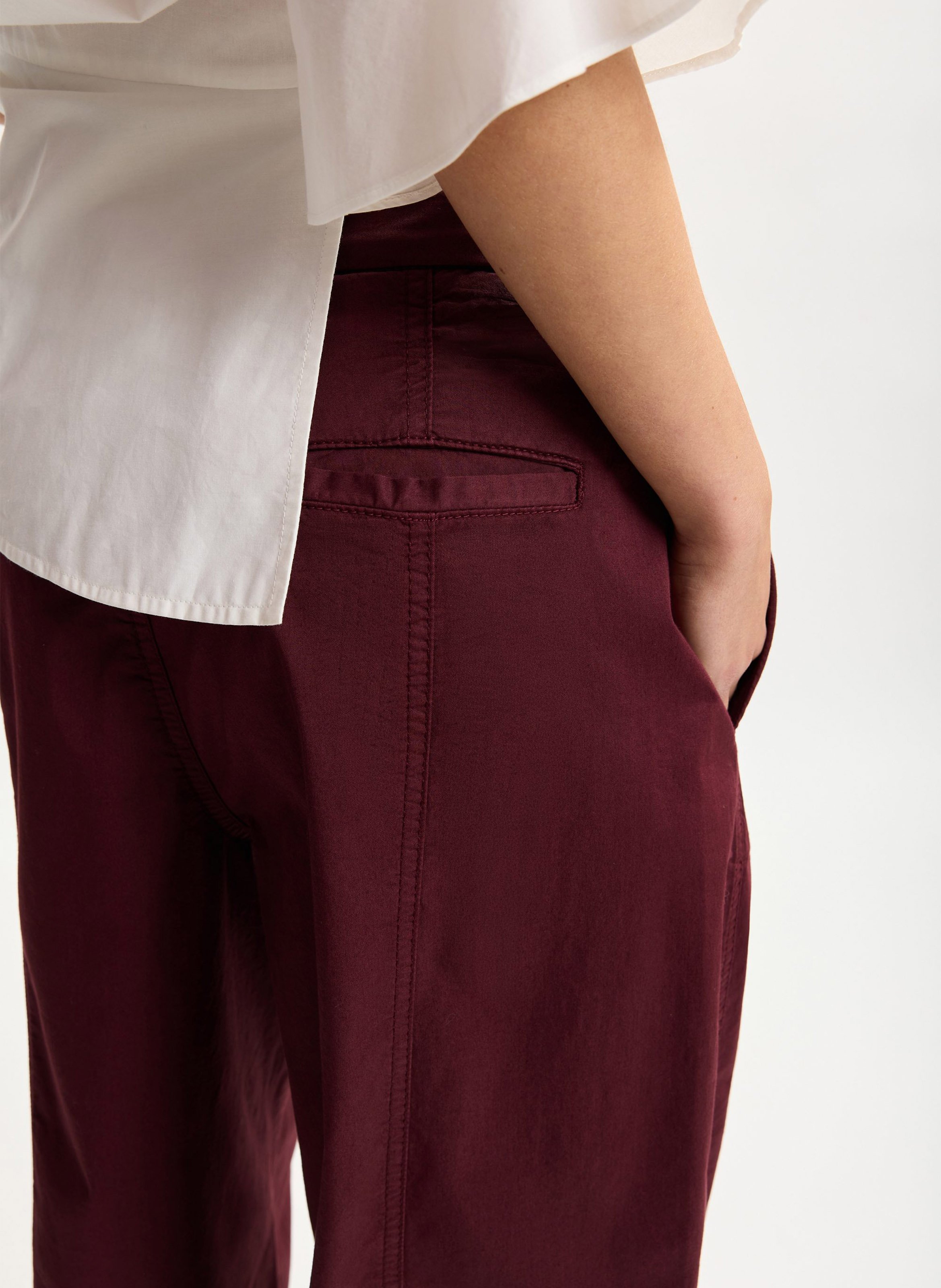 Pantalon large en coton bio mélangé kurry ESSENTIEL ANTWERP Rouge