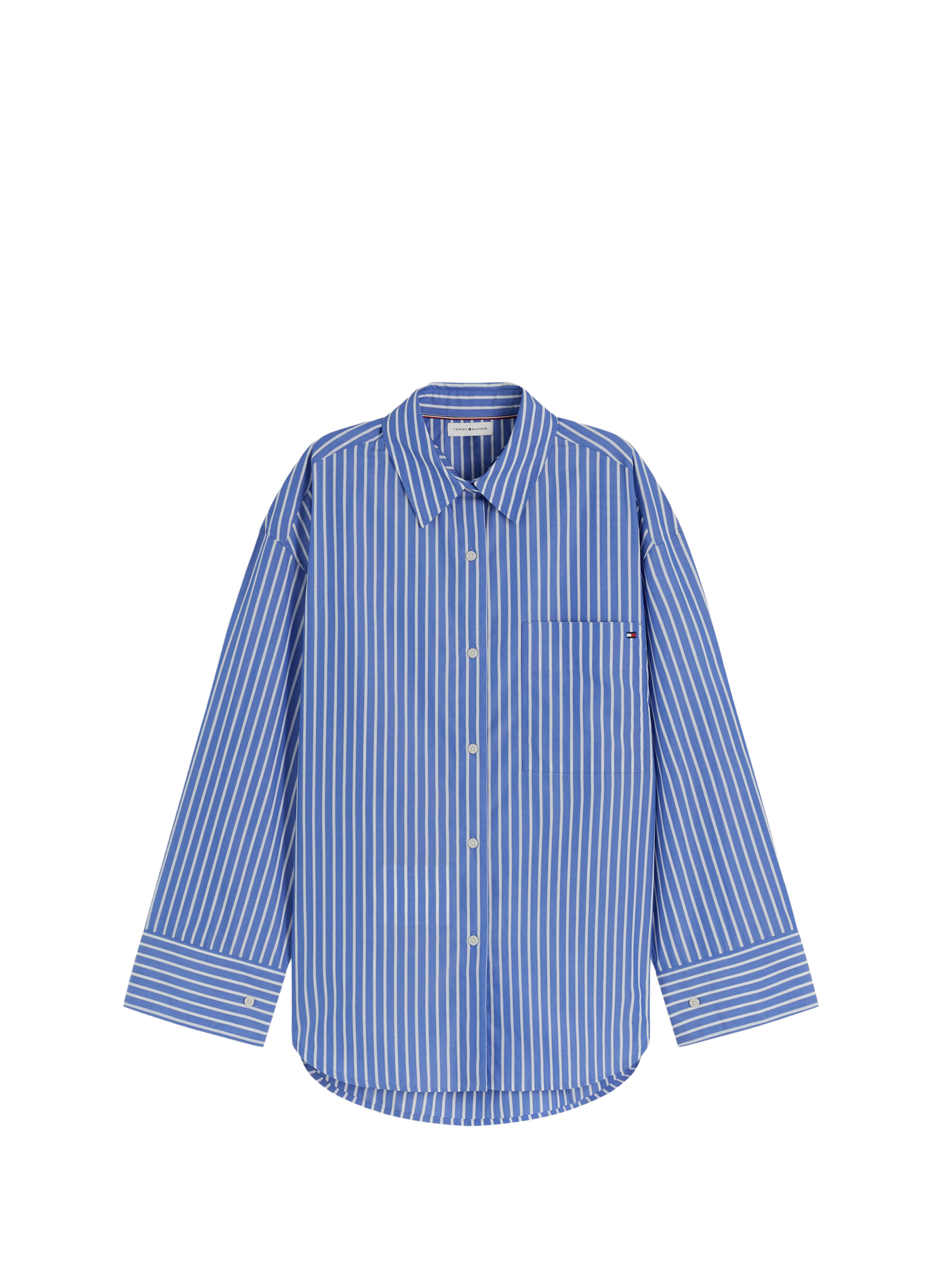Chemise rayée à ourlet arrondi en coton TOMMY HILFIGER Multicolore