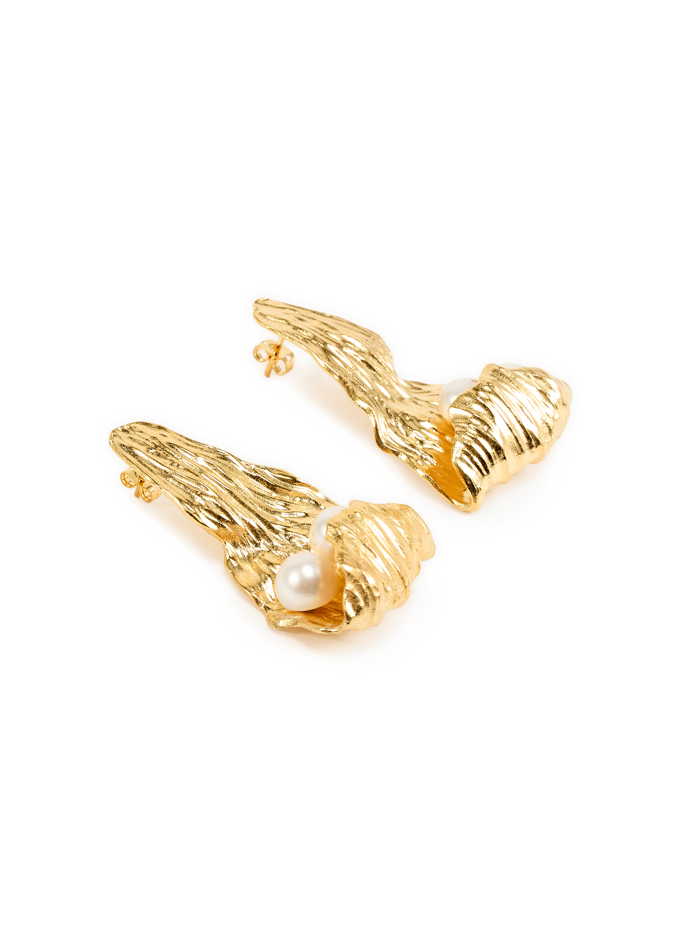 Earrings with pearl petals JOANNA LAURA CONSTANTINE Golden