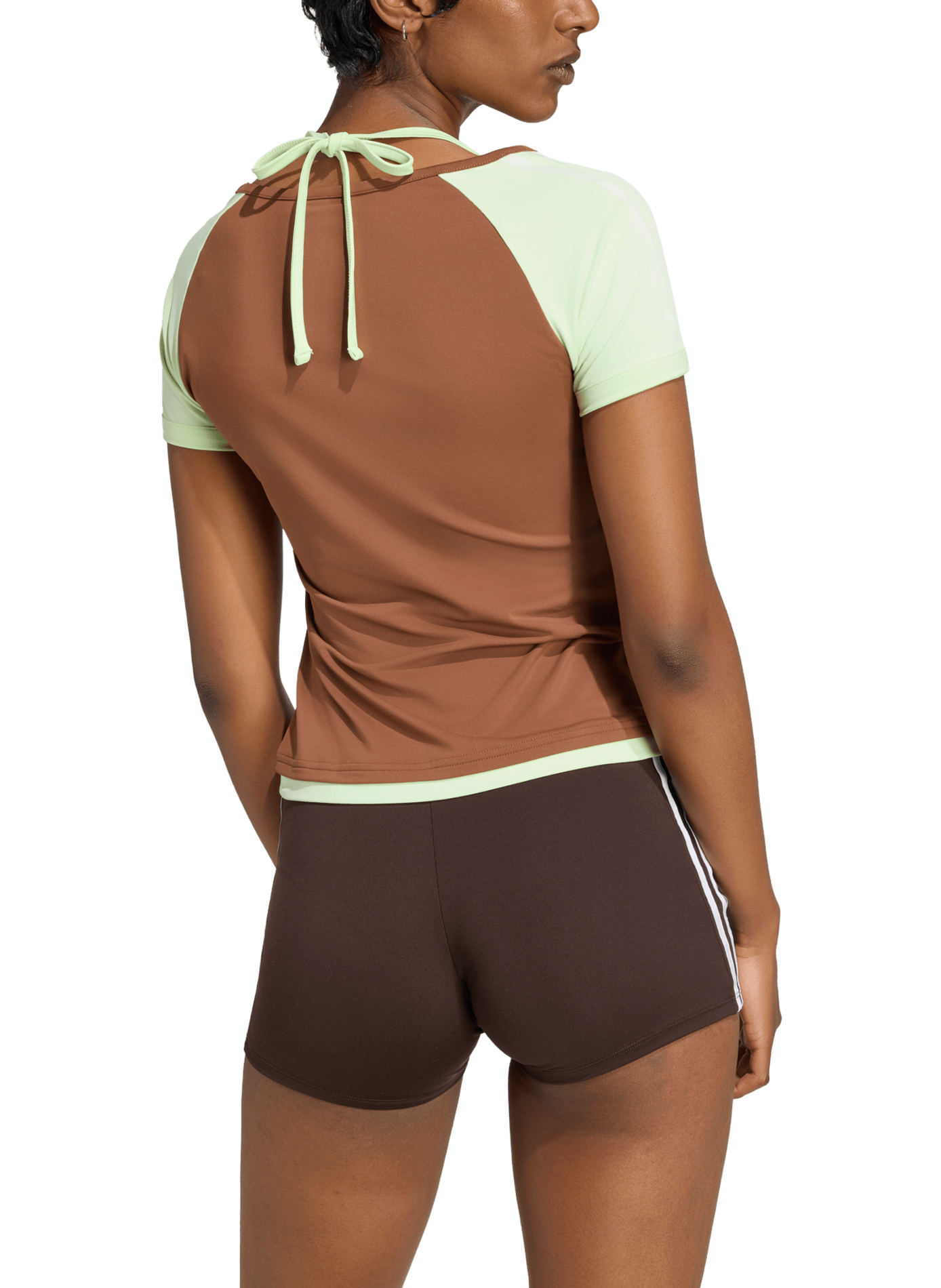 Tie-front t-shirt ADIDAS Brown