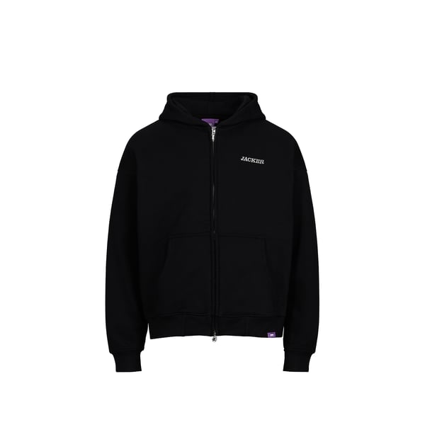 Sweat zippé à capuche brodé en coton Sweat zippé à capuche brodé en coton