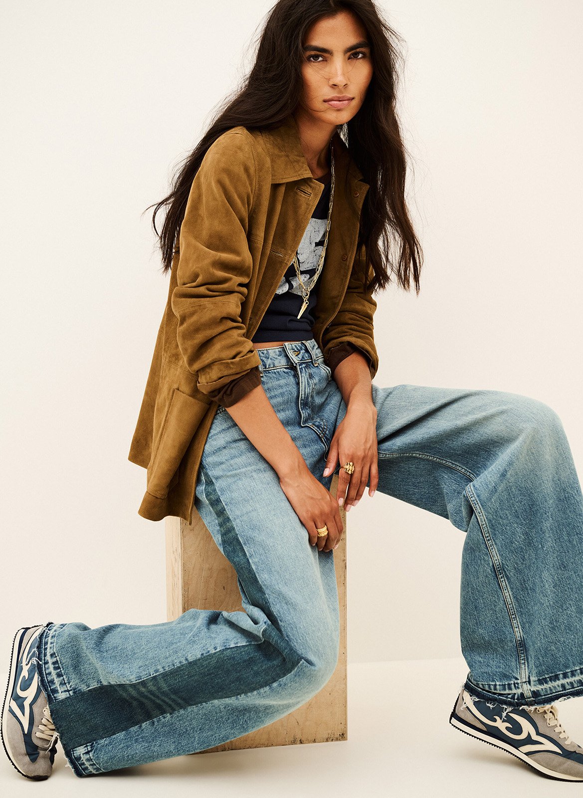 Wijde hoge taille jeans Mislav BA&SH Blauw