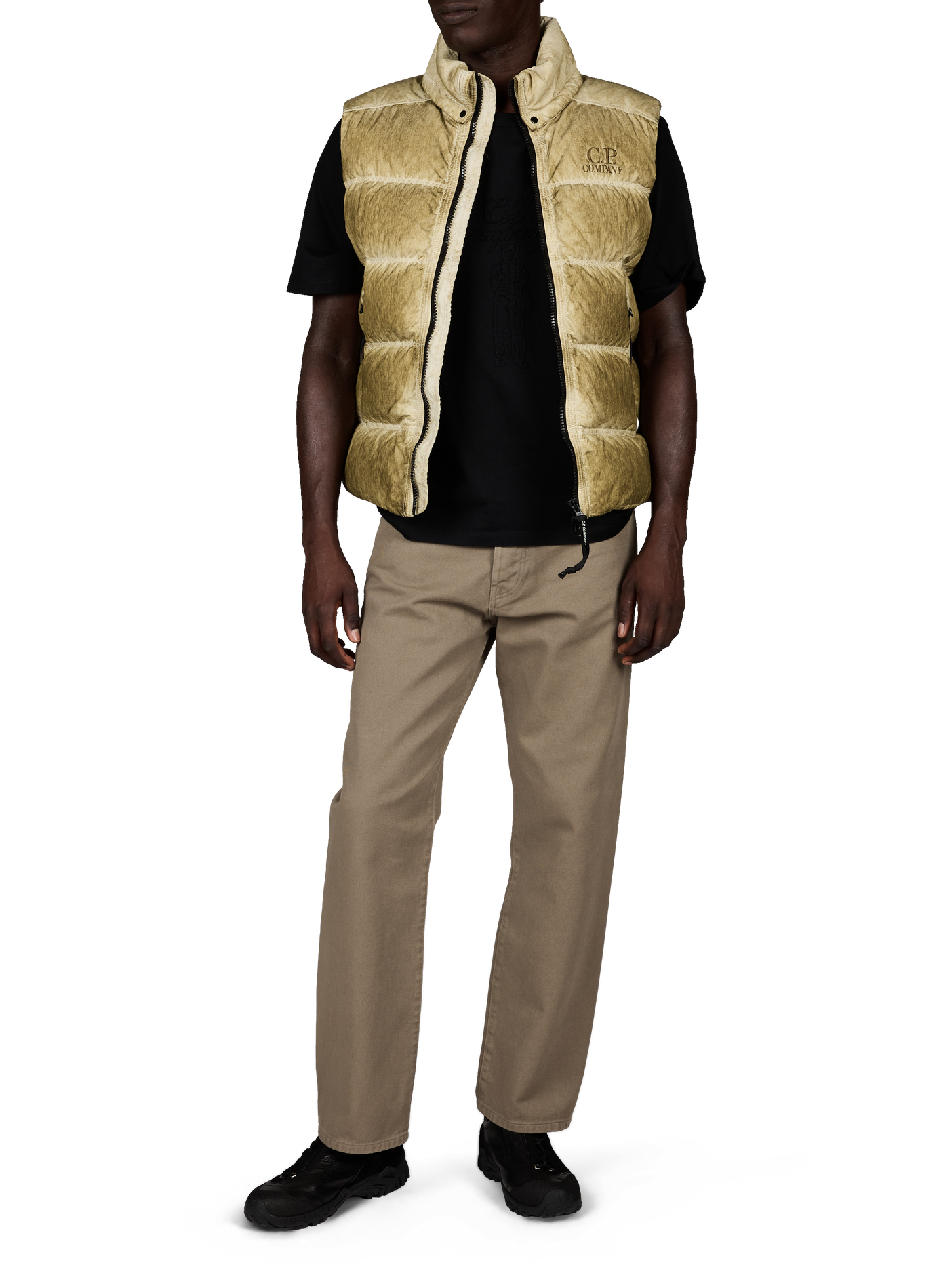 Ärmellose Daunenweste aus Nylon CP COMPANY Khaki