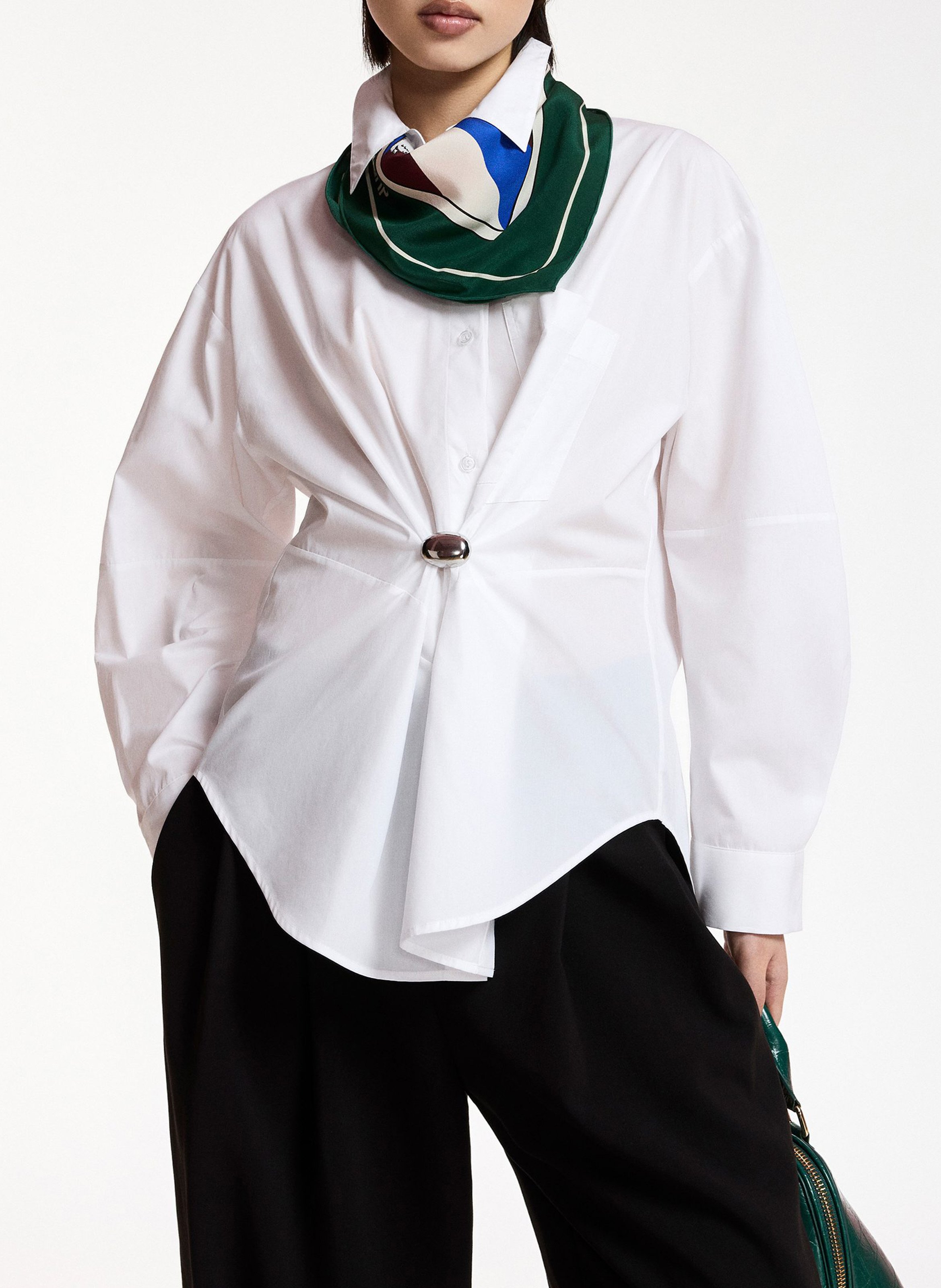 Chemise oversize rayée en coton bio kreative ESSENTIEL ANTWERP Blanc
