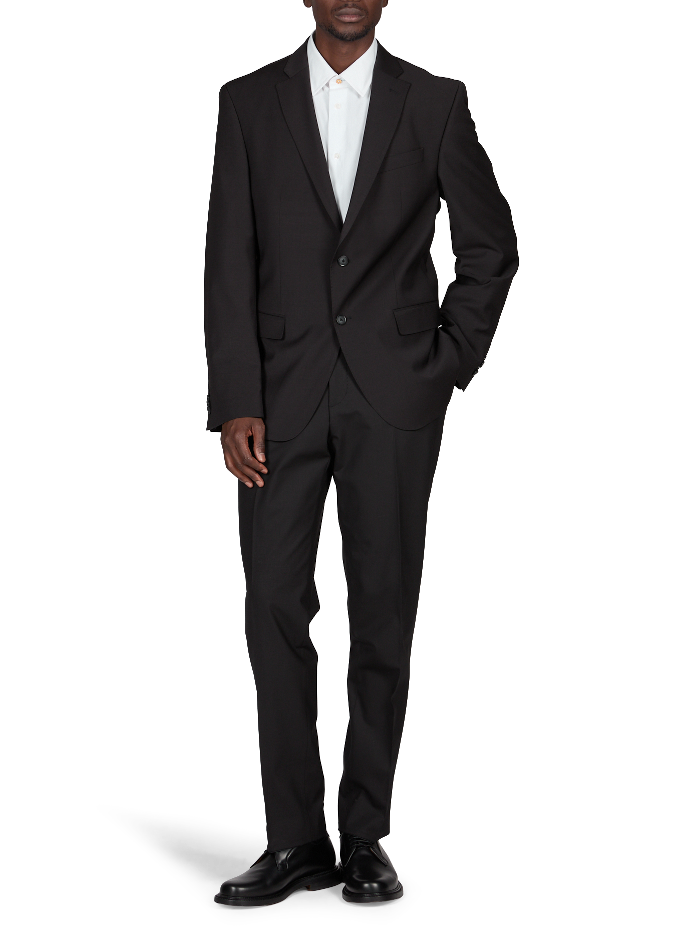 Single-color blended virgin wool blazer PIERRE CARDIN Black