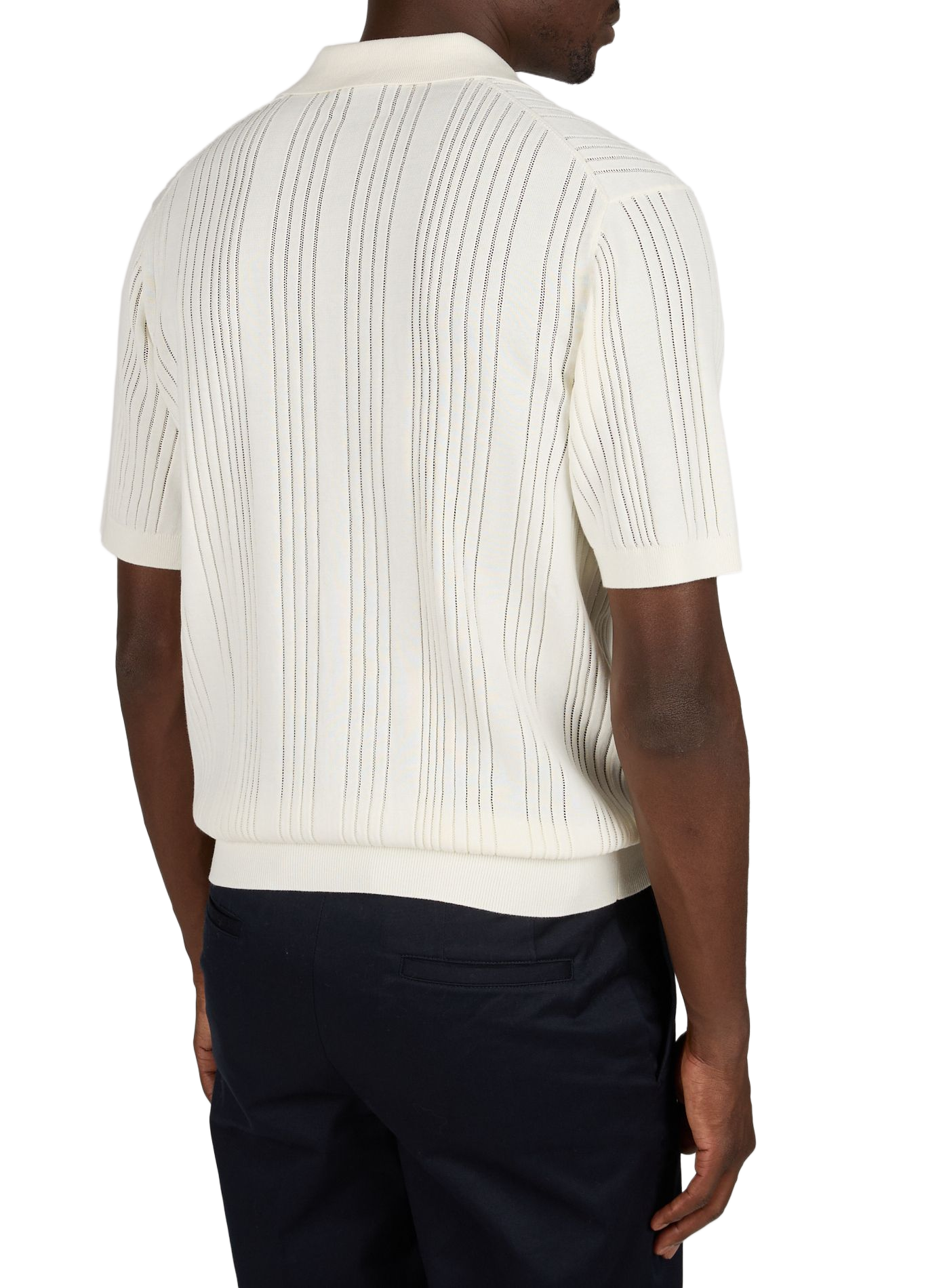 Pullover mit geradem Schnitt, Lochmuster und Polokragen VAN LAACK Beige