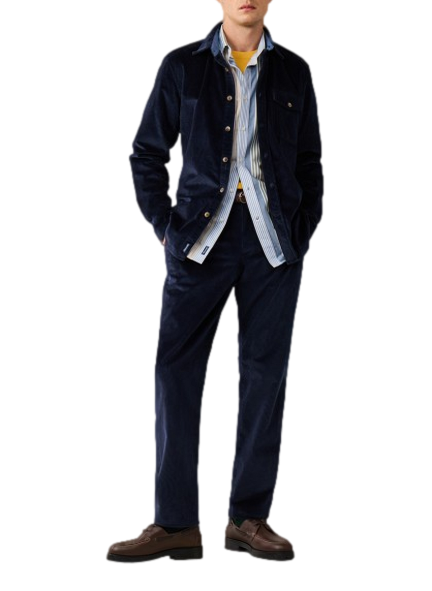 Shirt with classic collar in blended cotton FACONNABLE Blue