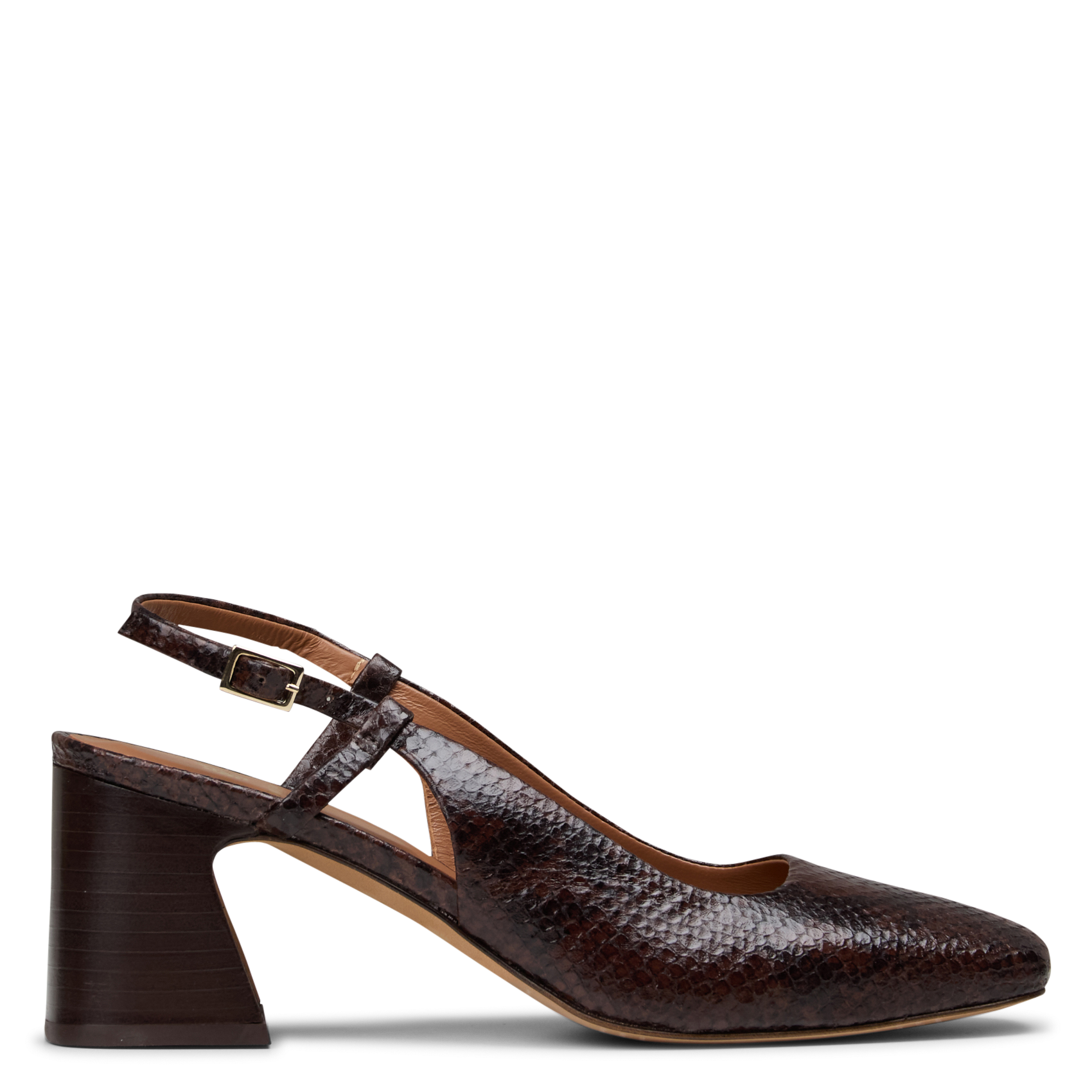 Maddie-slingbackpumps van lakleer BOBBIES Bruin