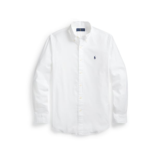 Polo Ralph Lauren Long-sleeved Button-down Shirt With Tailored Fit In White