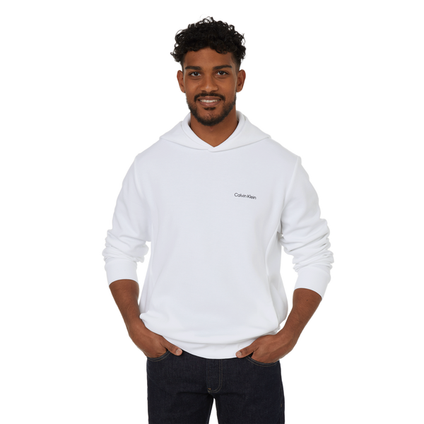 Calvin Klein Recycled Polyester And Cotton Hoodie In White