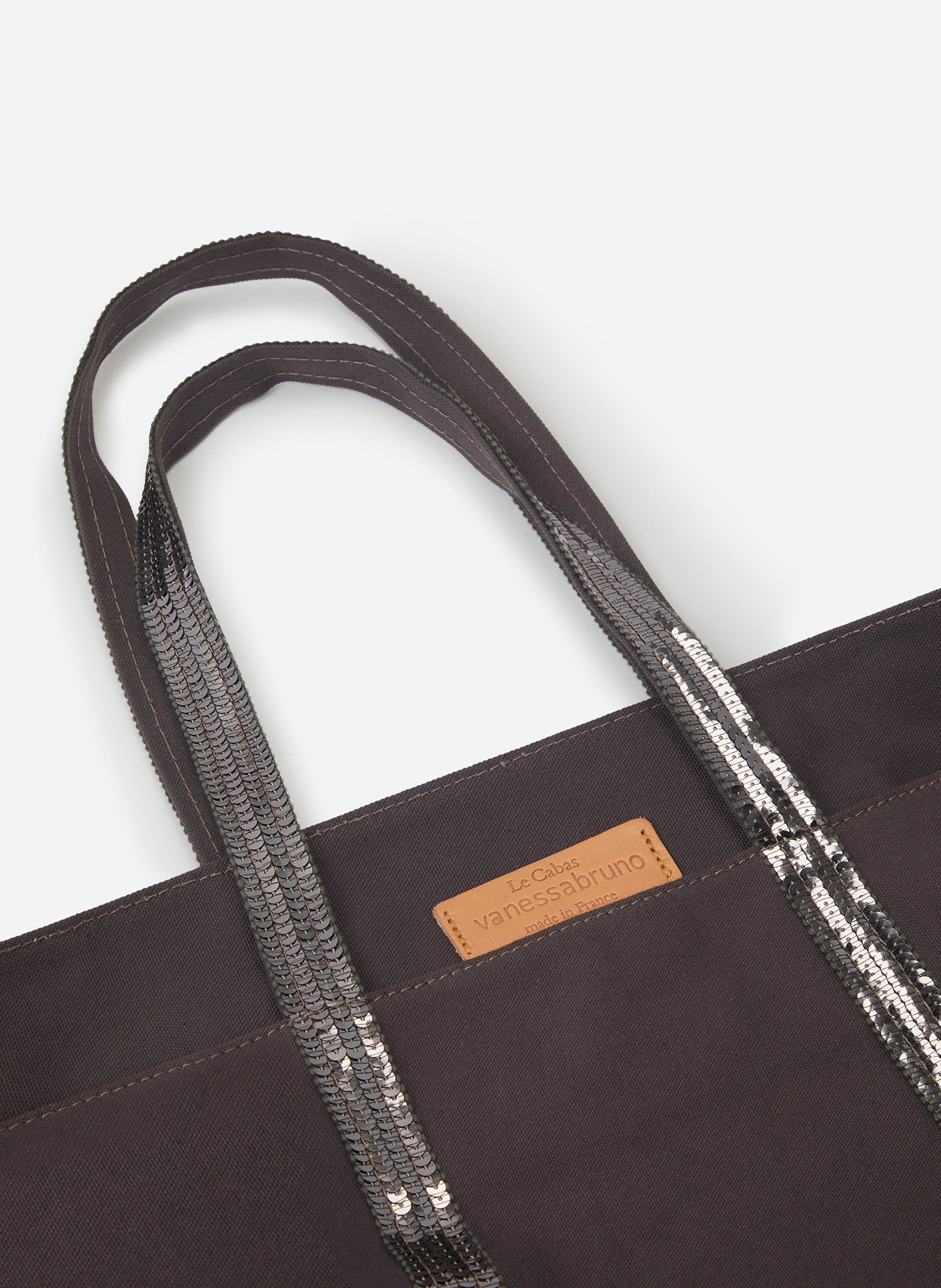 Cabas l zippé en toile VANESSA BRUNO Gris