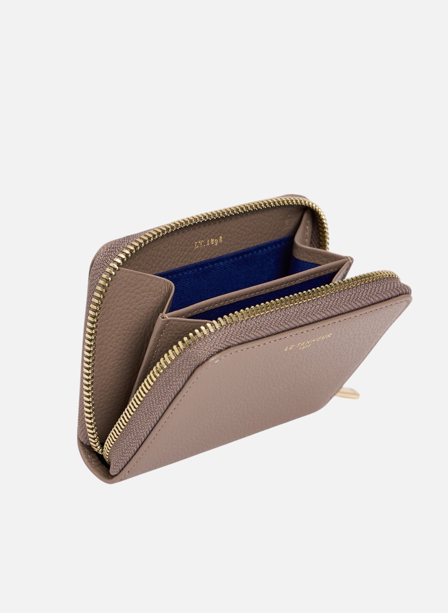 Porte monnaie emilie en cuir grainé LE TANNEUR Gris