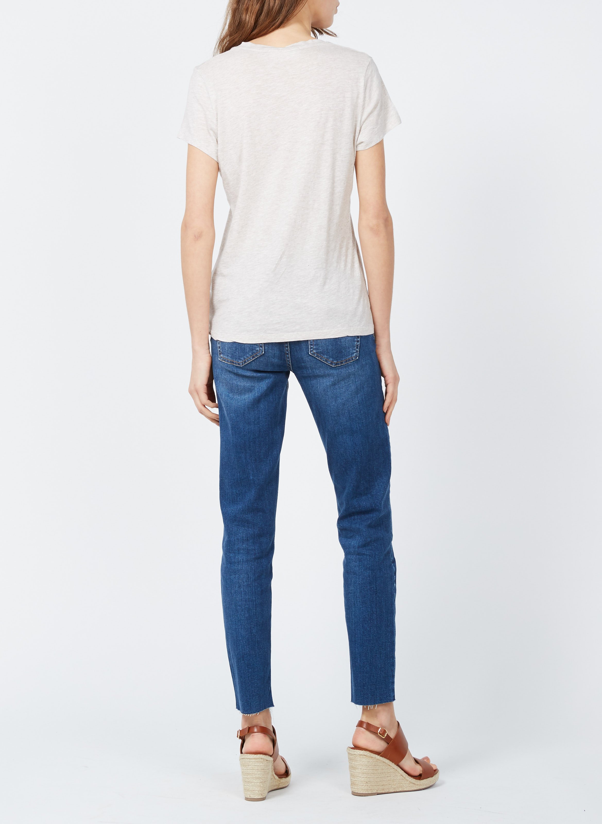 Tee-shirt col rond en coton mélangé jacksonville AMERICAN VINTAGE Beige