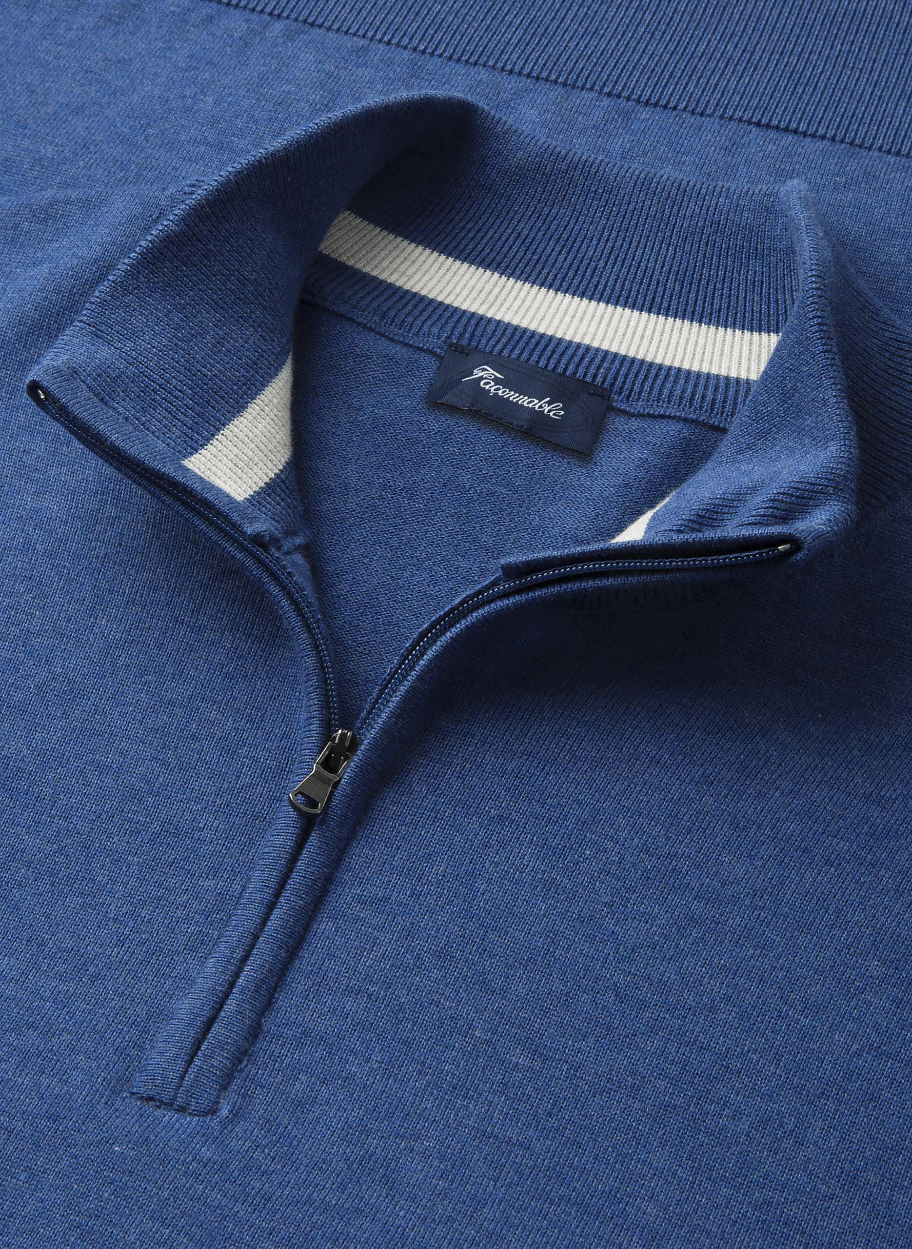 Pull en coton et soie FACONNABLE Bleu