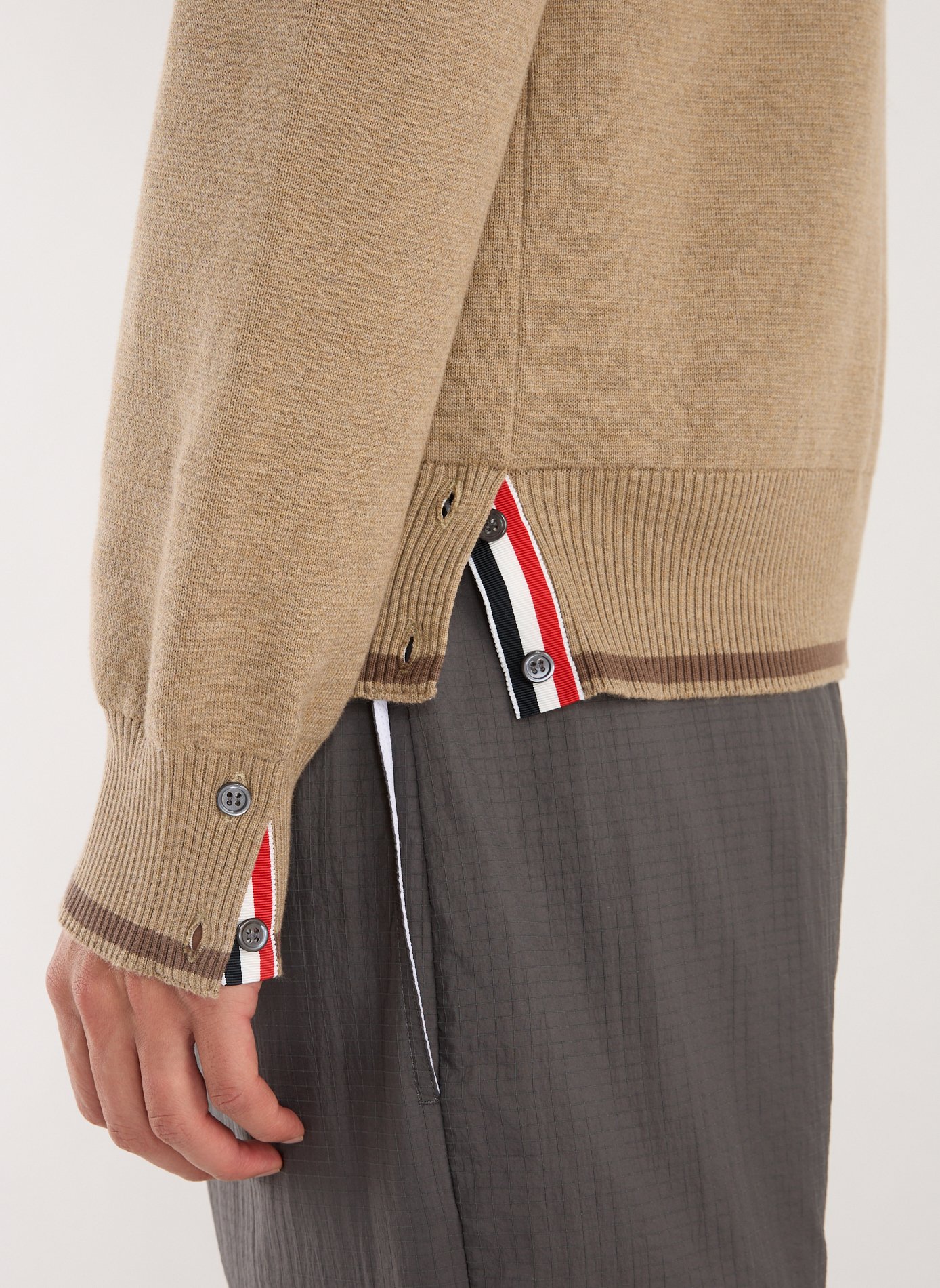 Cotton striped sweater THOM BROWNE Brown