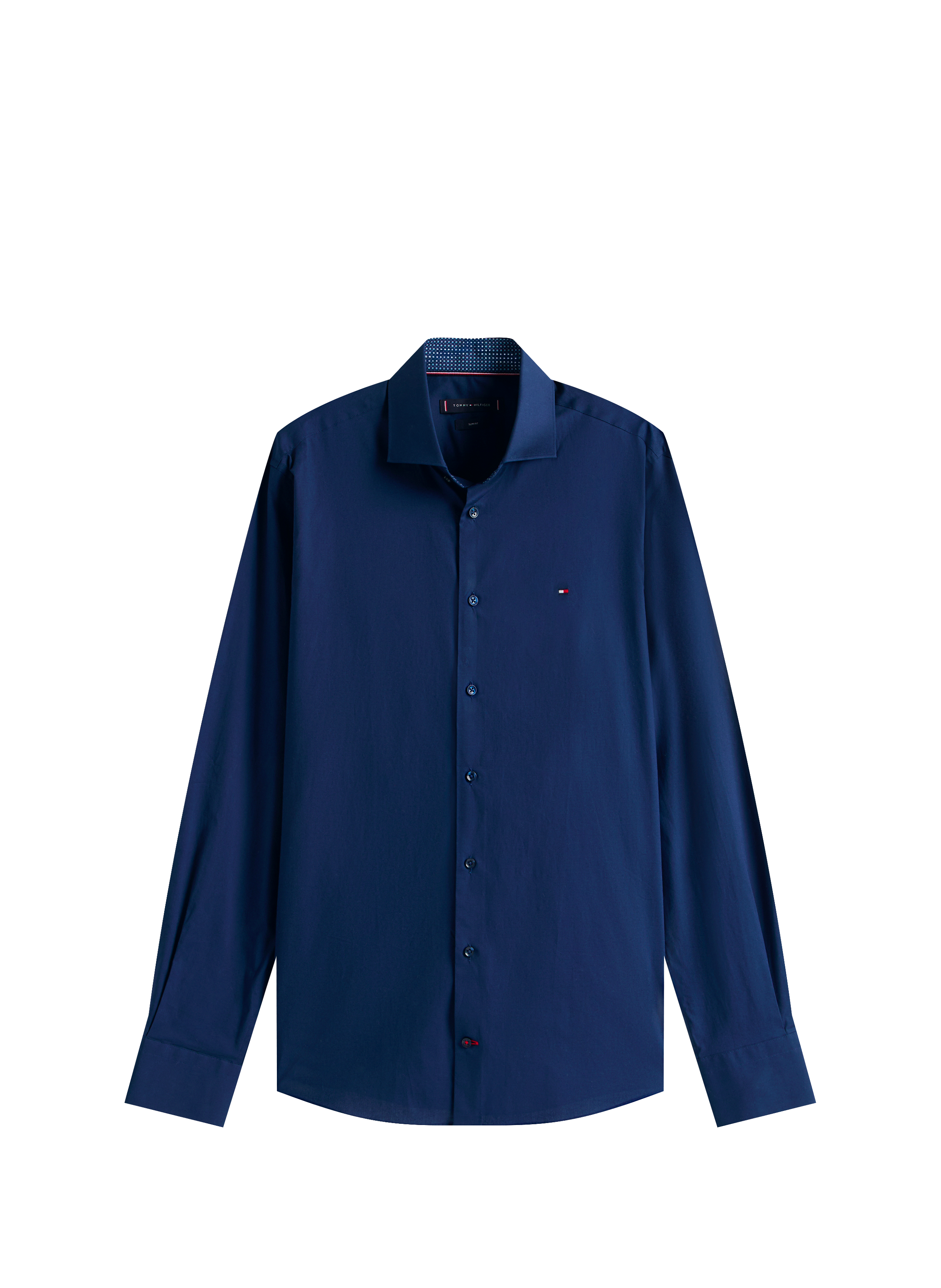 Slim cotton-blend shirt TOMMY HILFIGER Blue