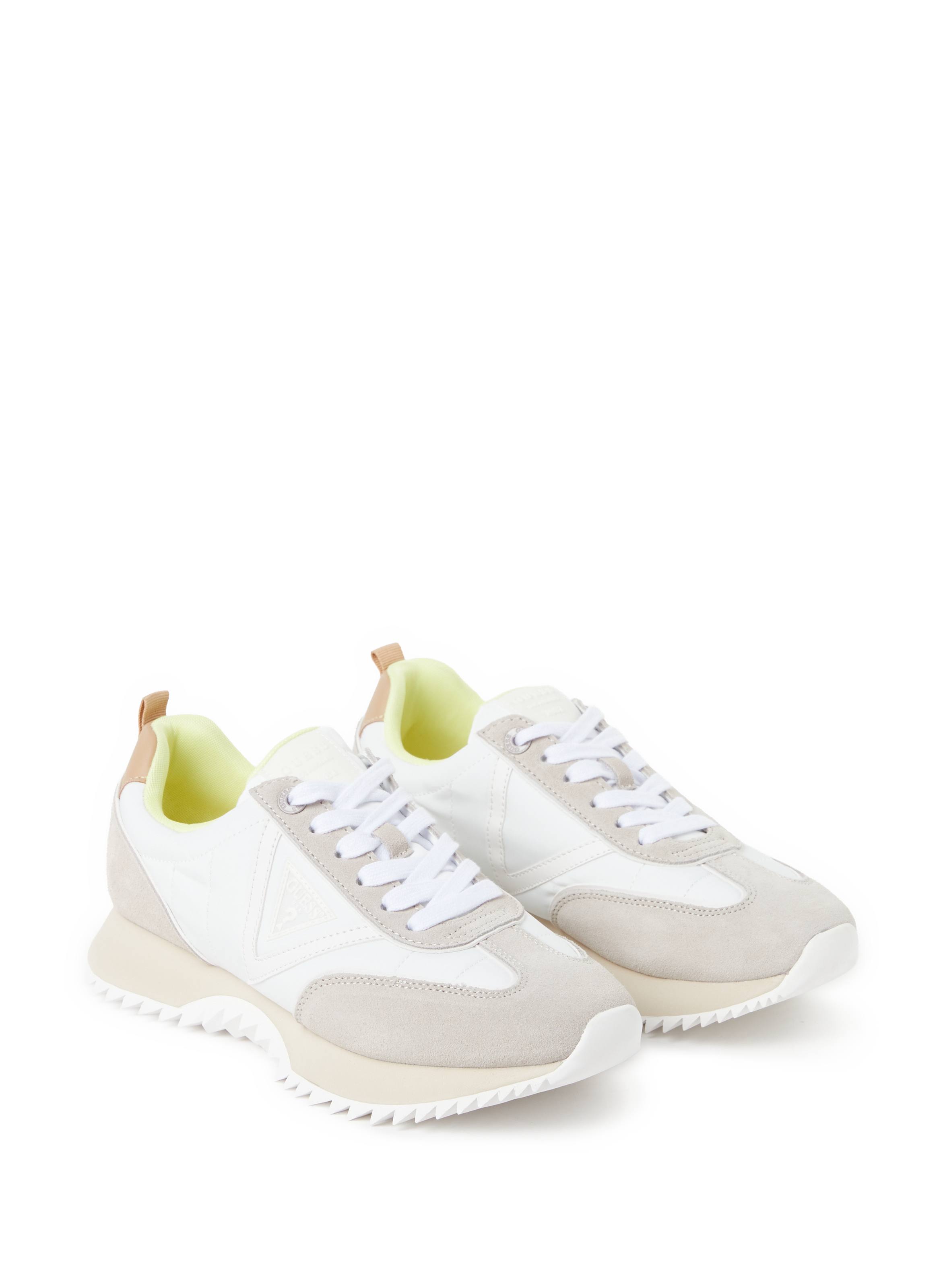 Mixed leather bi-material sneakers GUESS Beige