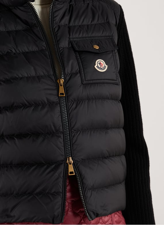 Quilted zip-up cardigan | Black by MONCLER Quilted zip-up cardigan Black