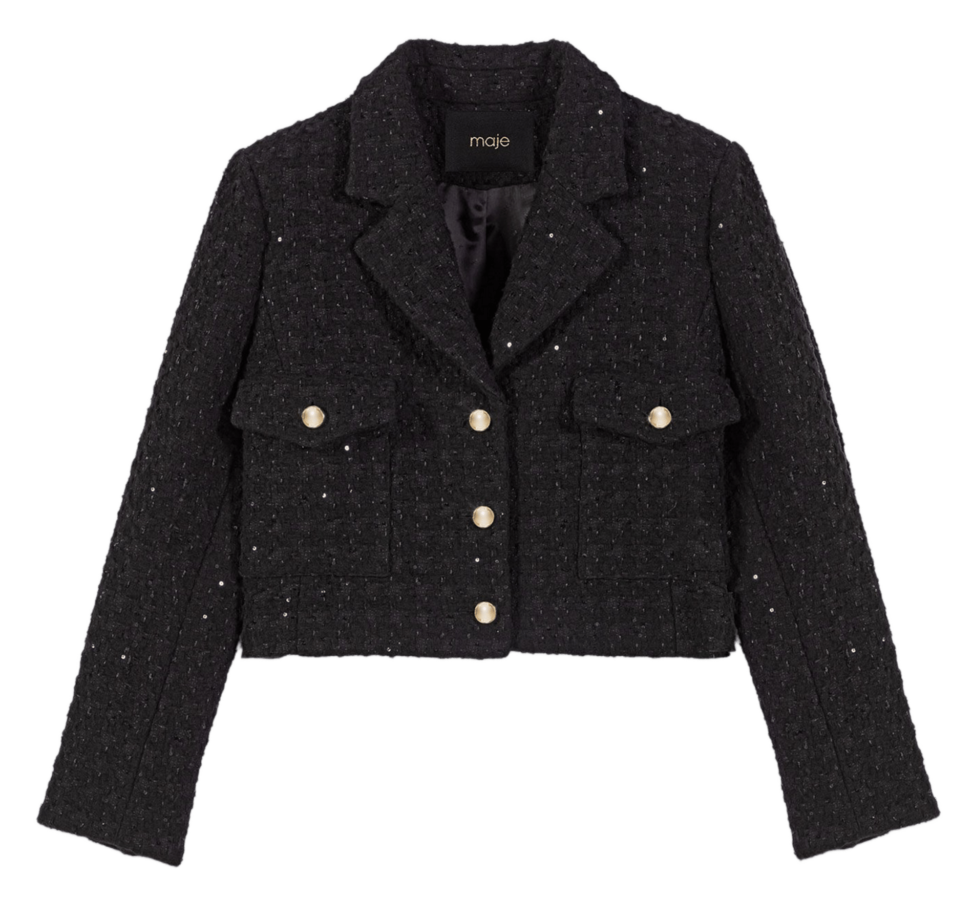 Veste courte tailleur en tweed MAJE Noir