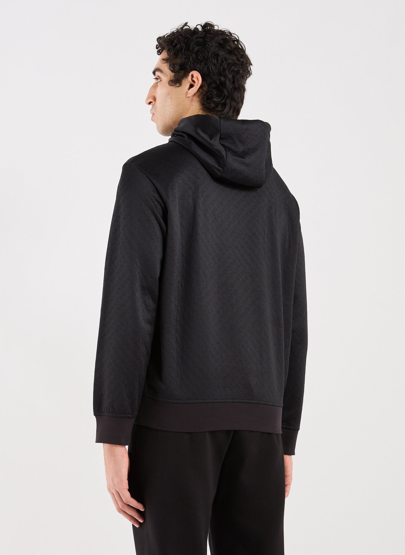 Hoodie with all-over logo ARMANI EXCHANGE Black