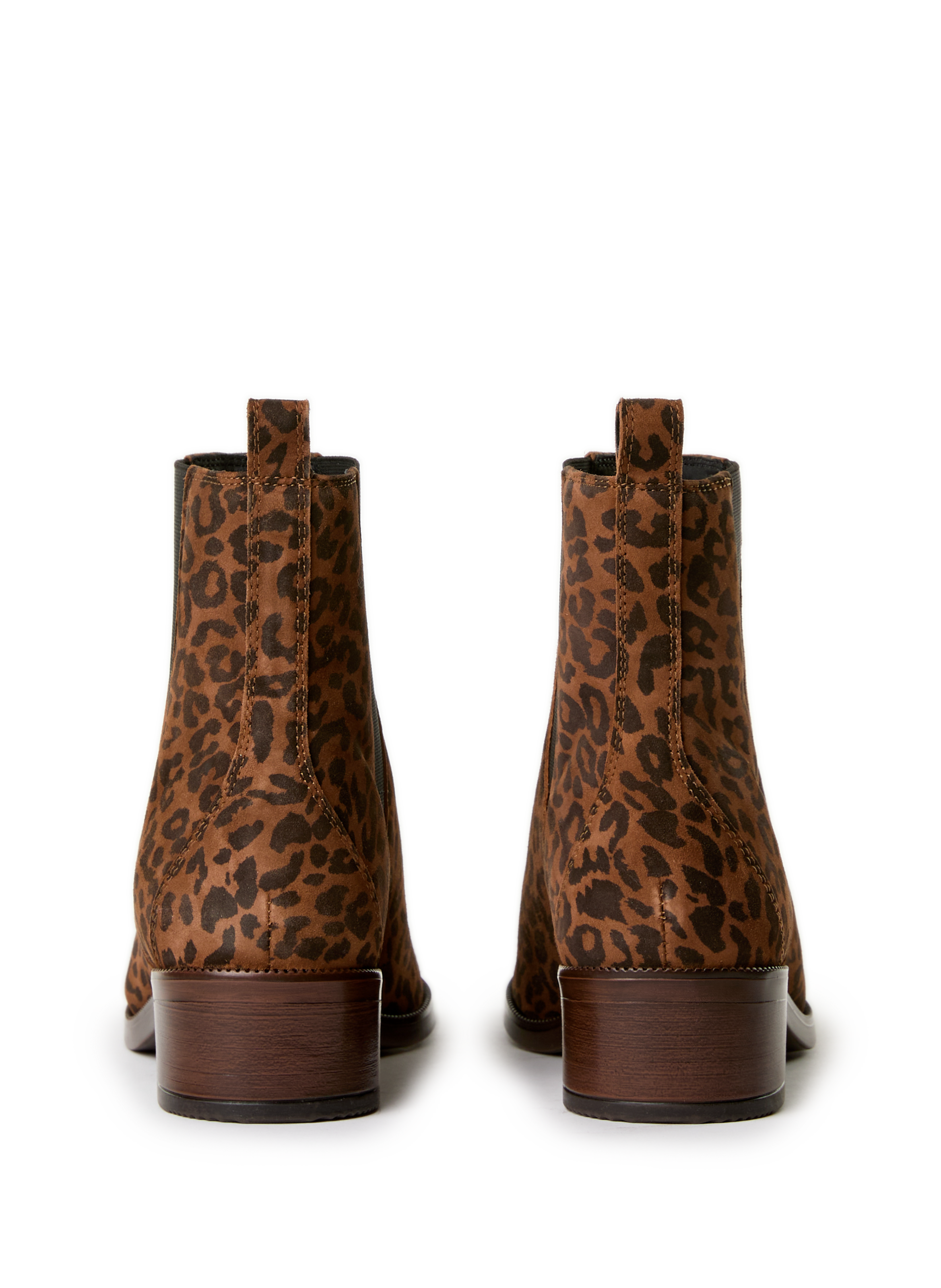 Leopard print leather ankle boots GEOX Brown