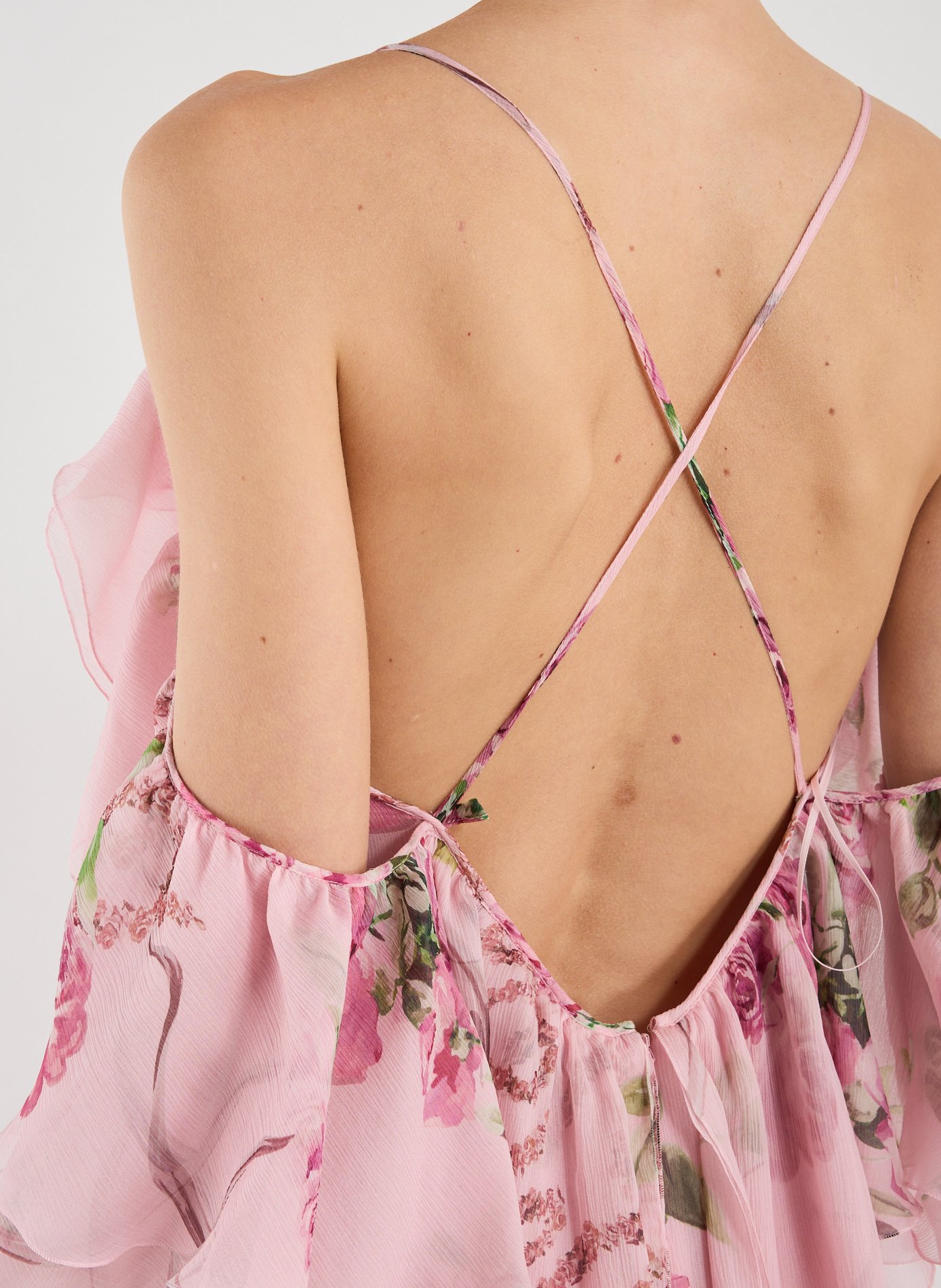 Robe longue en soie imprimée BLUMARINE Rose