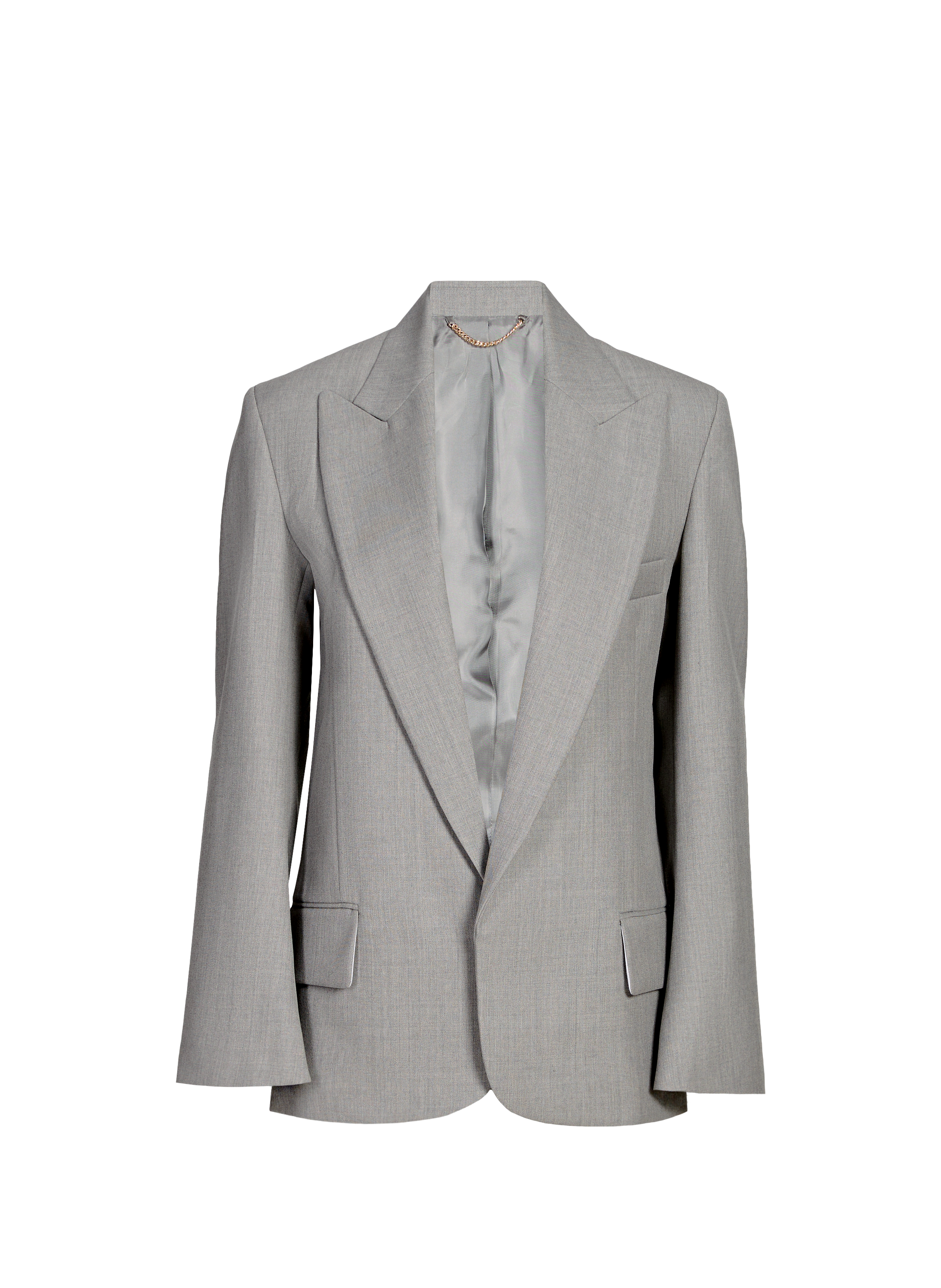 Wool blend blazer with notched lapels VICTORIA BECKHAM Grey