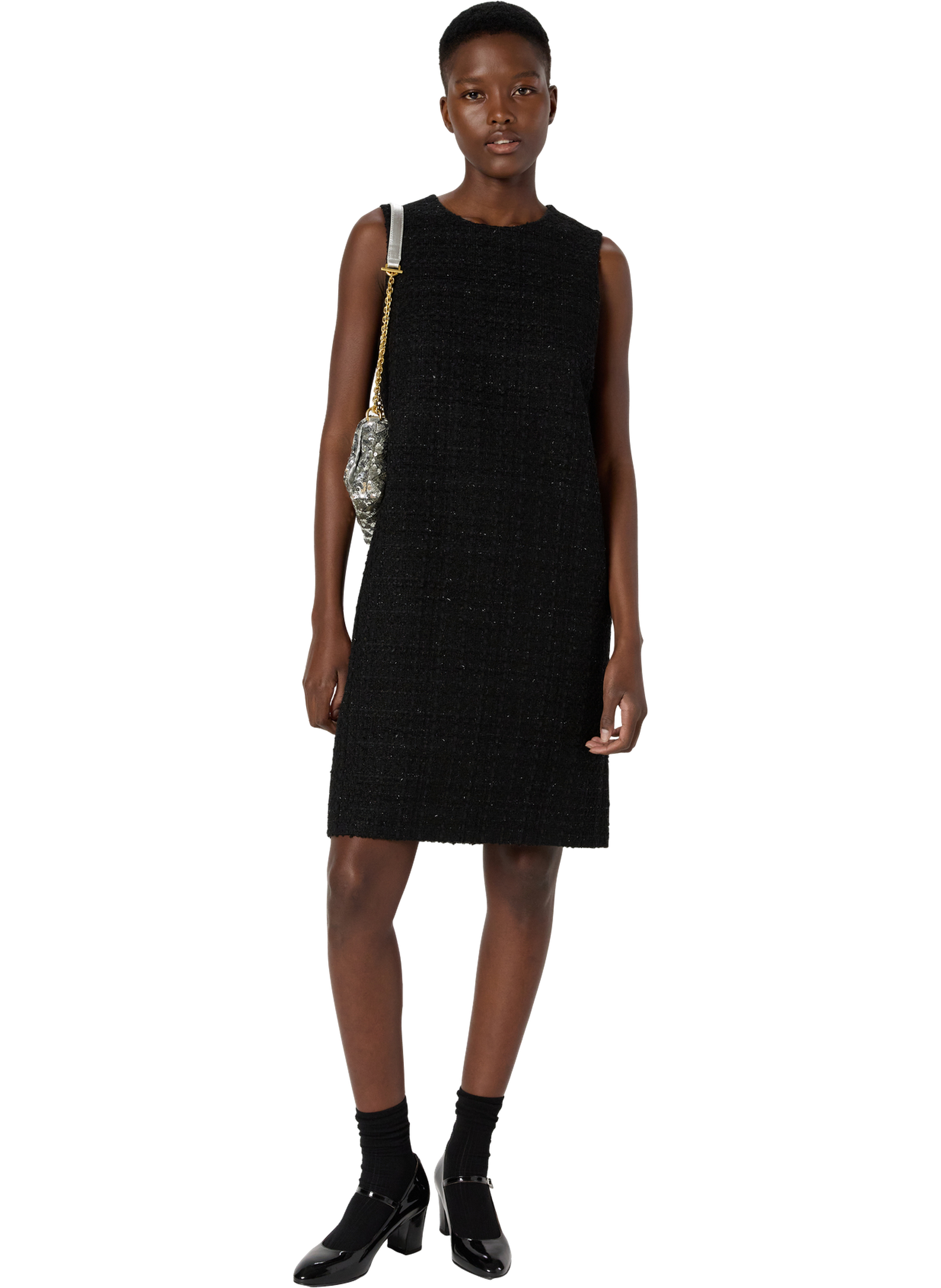 Robe sans manche en tweed et lurex - lila GERARD DAREL Noir