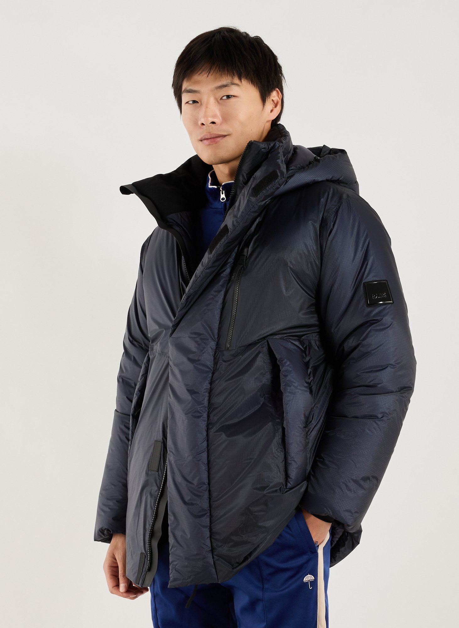 Quilted hooded parka Blue by RAINS RAINS Quilted hooded parka Blue