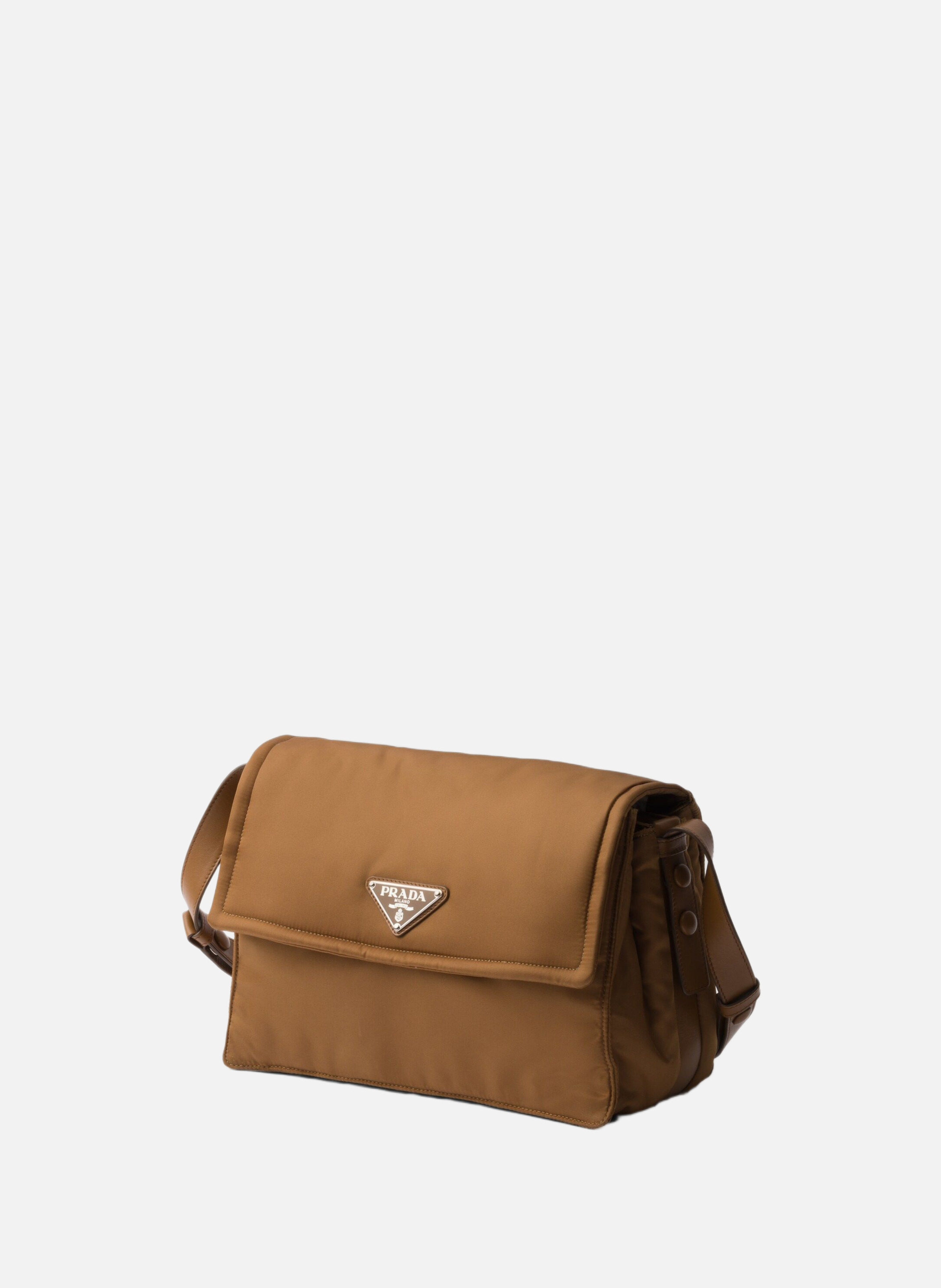 Sac porté épaule prada traveller en re-nylon matel PRADA Marron