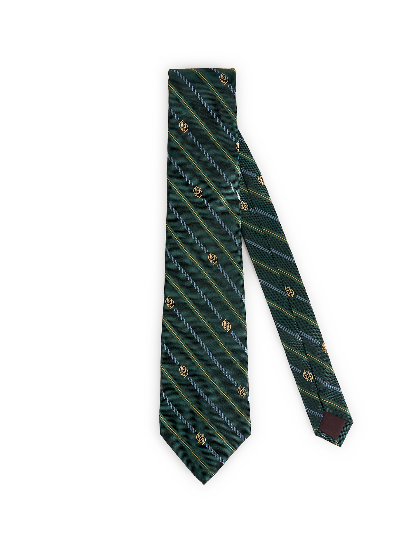 DROLE DE MONSIEUR Striped silk tie Green